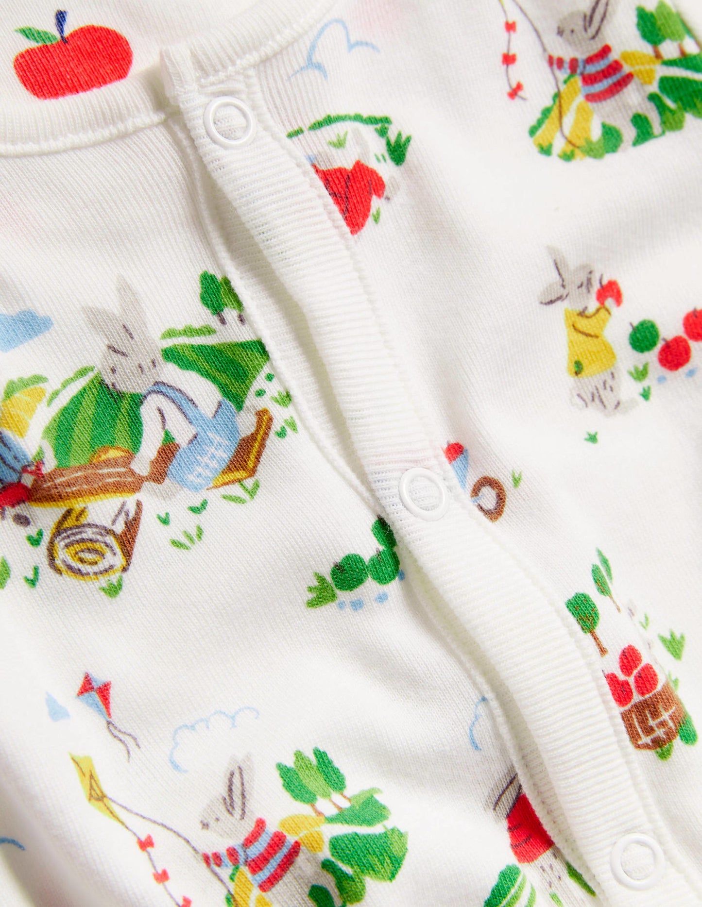 GOTS Organic 2 Pack Sleepsuit-Ivory Daydreaming Bunny
