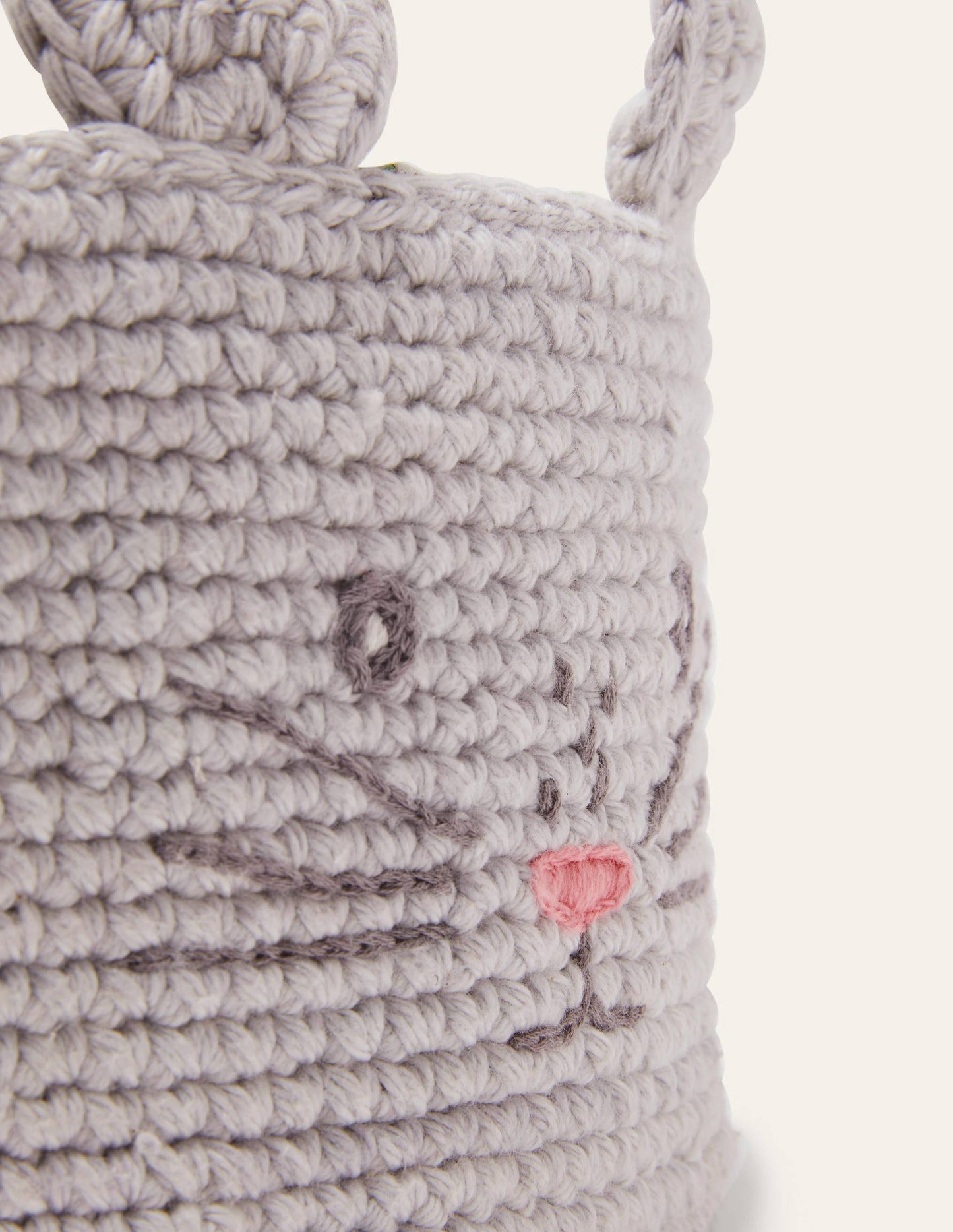 Crochet Bunny Basket-Grey Bunny