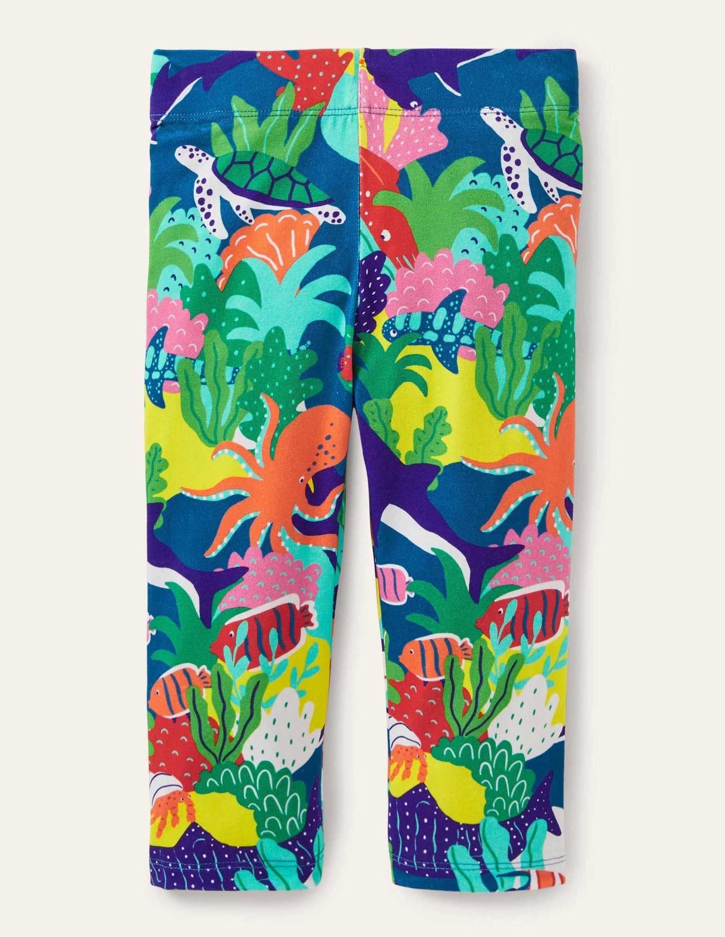Fun Cropped Leggings-Multi Rainbow Reef