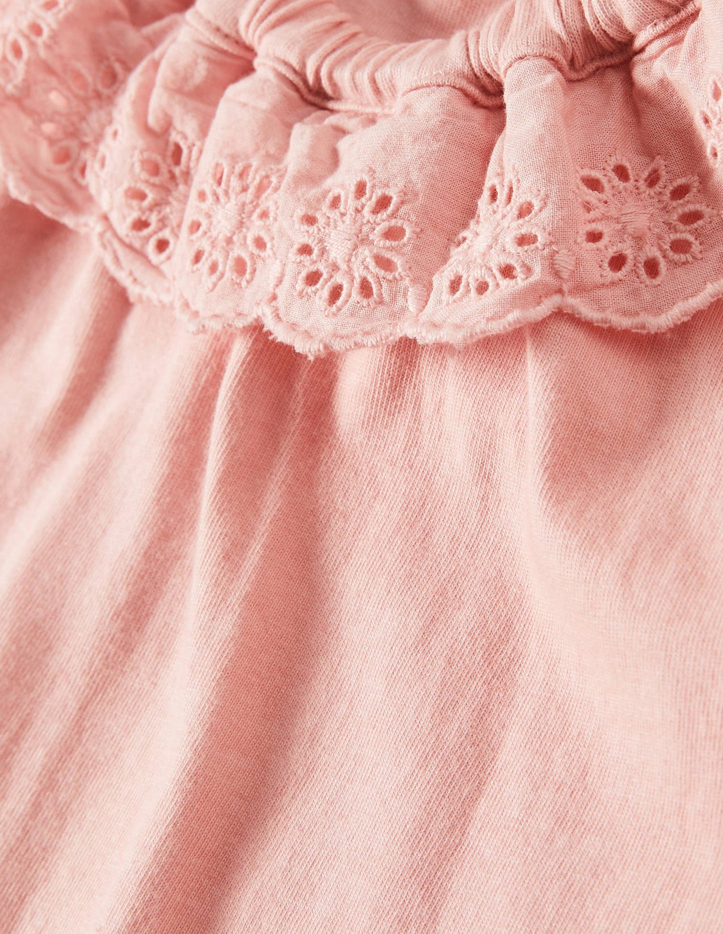 Broderie Collar Jersey Top-Boto Pink