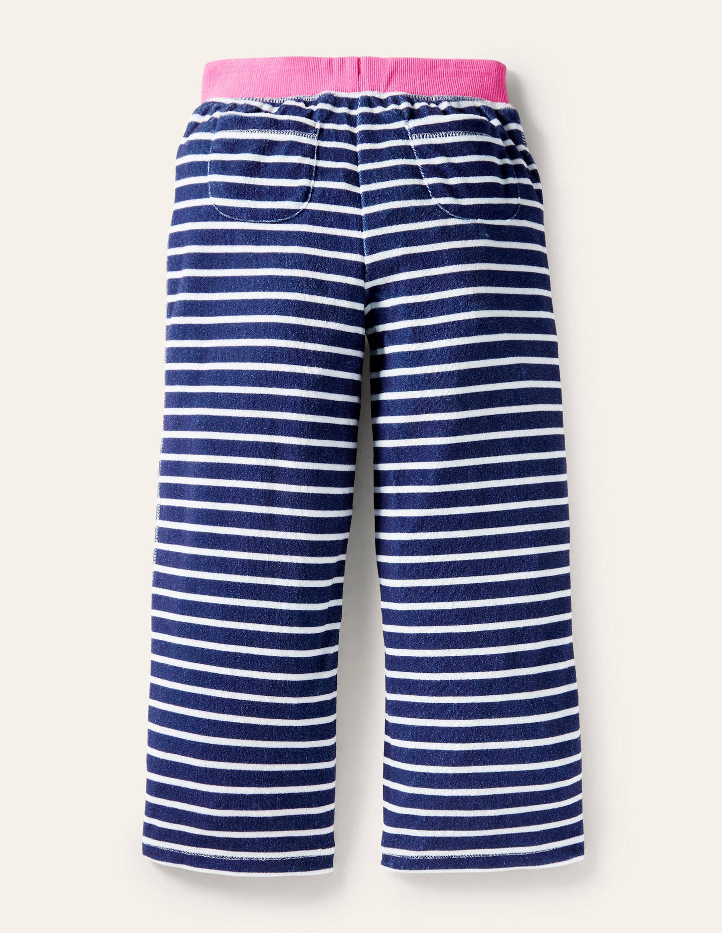 Towelling Trousers-College Navy/Ivory