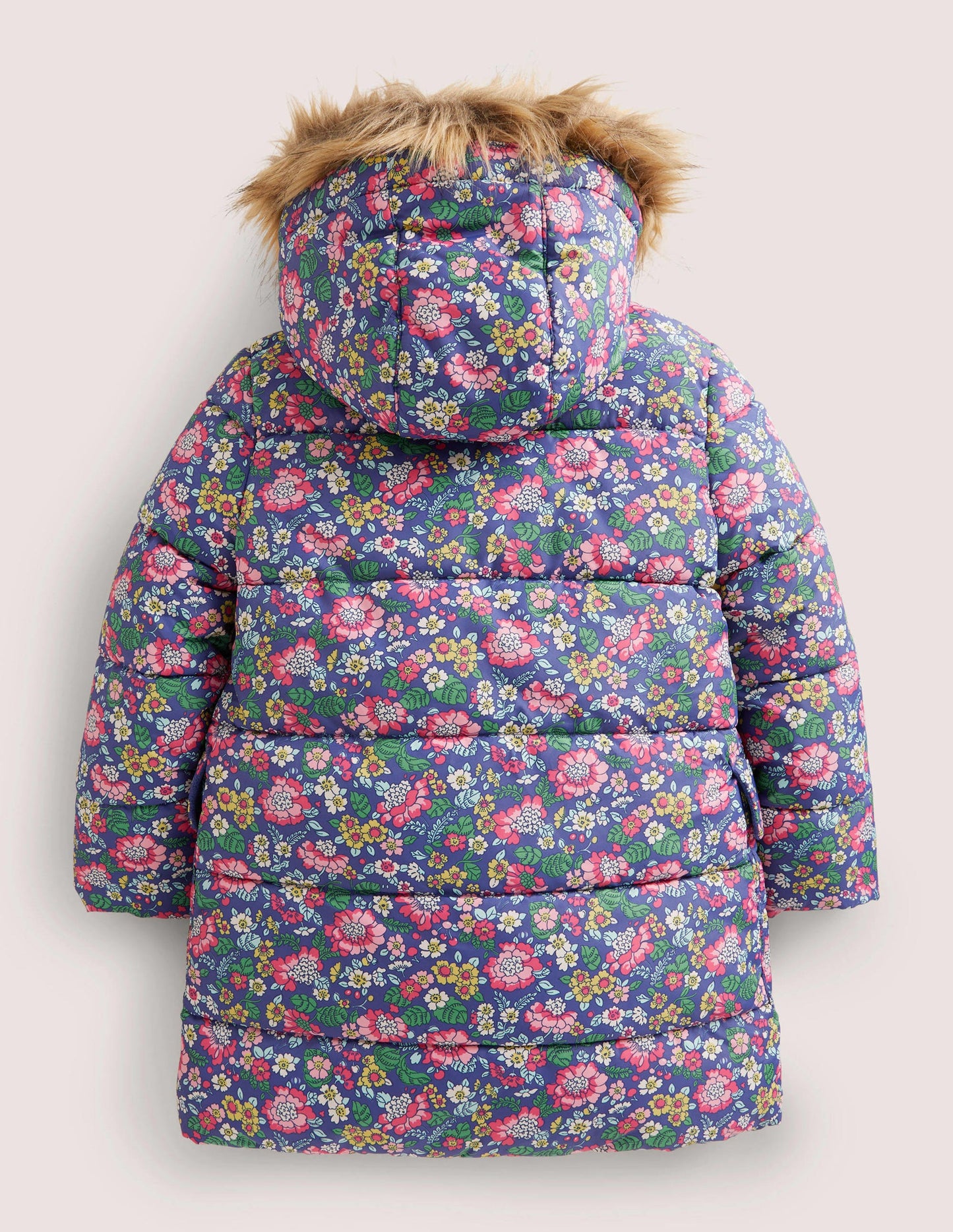 Floral Fleece-Lined Hooded Puffer Jacket-Starboard Vintage Floral