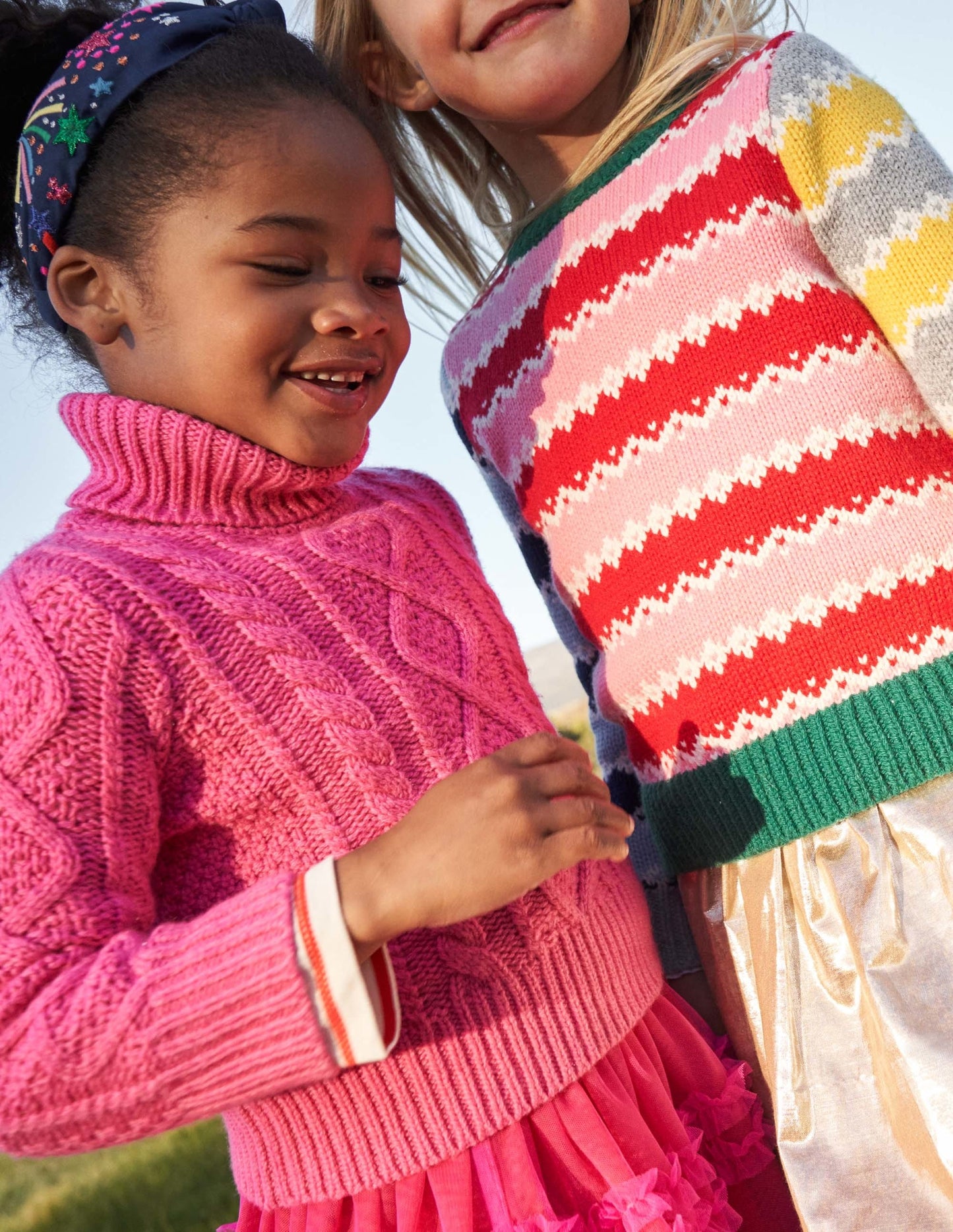 Chunky Cable Roll Neck Jumper-Shocking Pink Cable