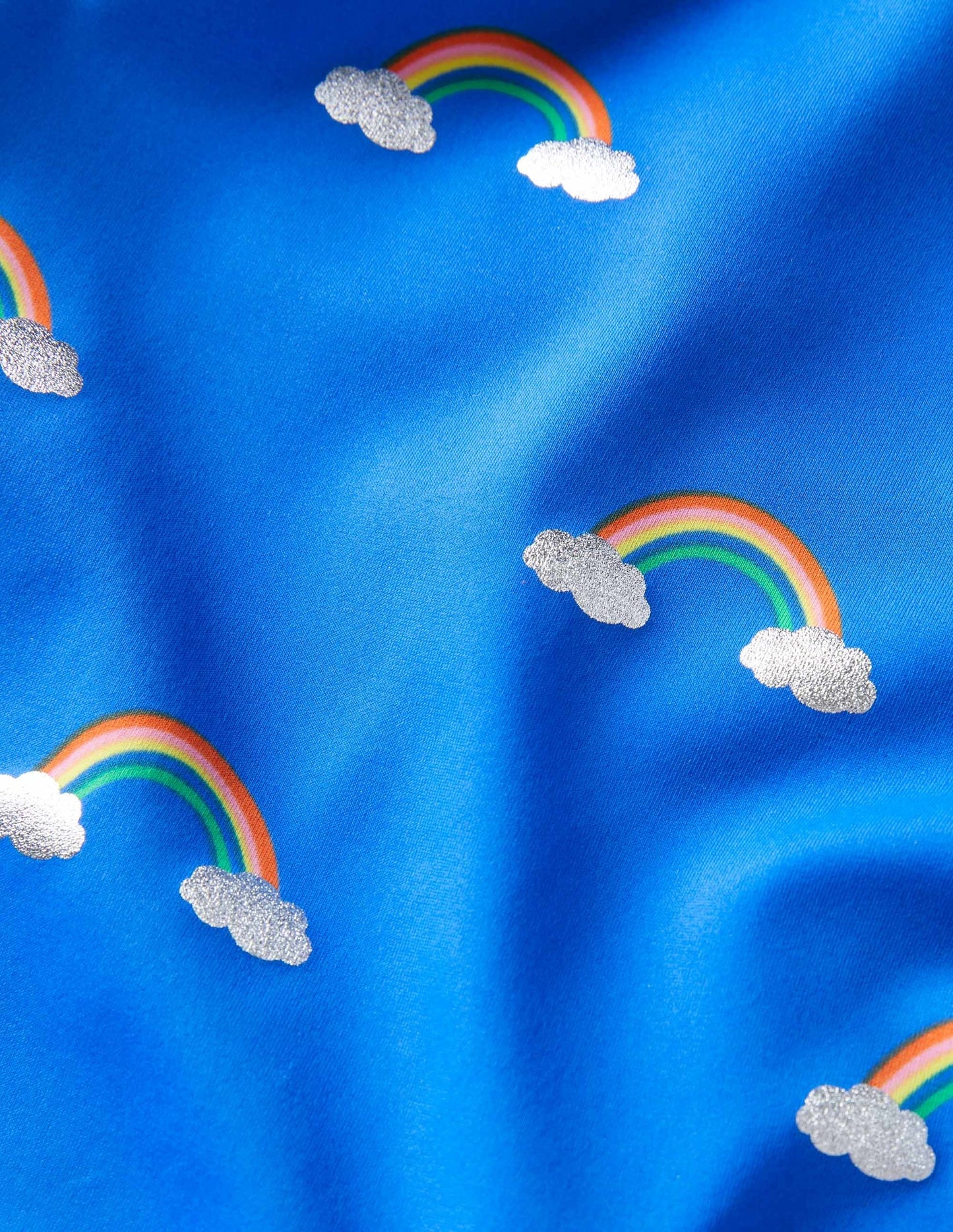 Cross-back Printed Swimsuit-Cabana Blue Rainbow Clouds