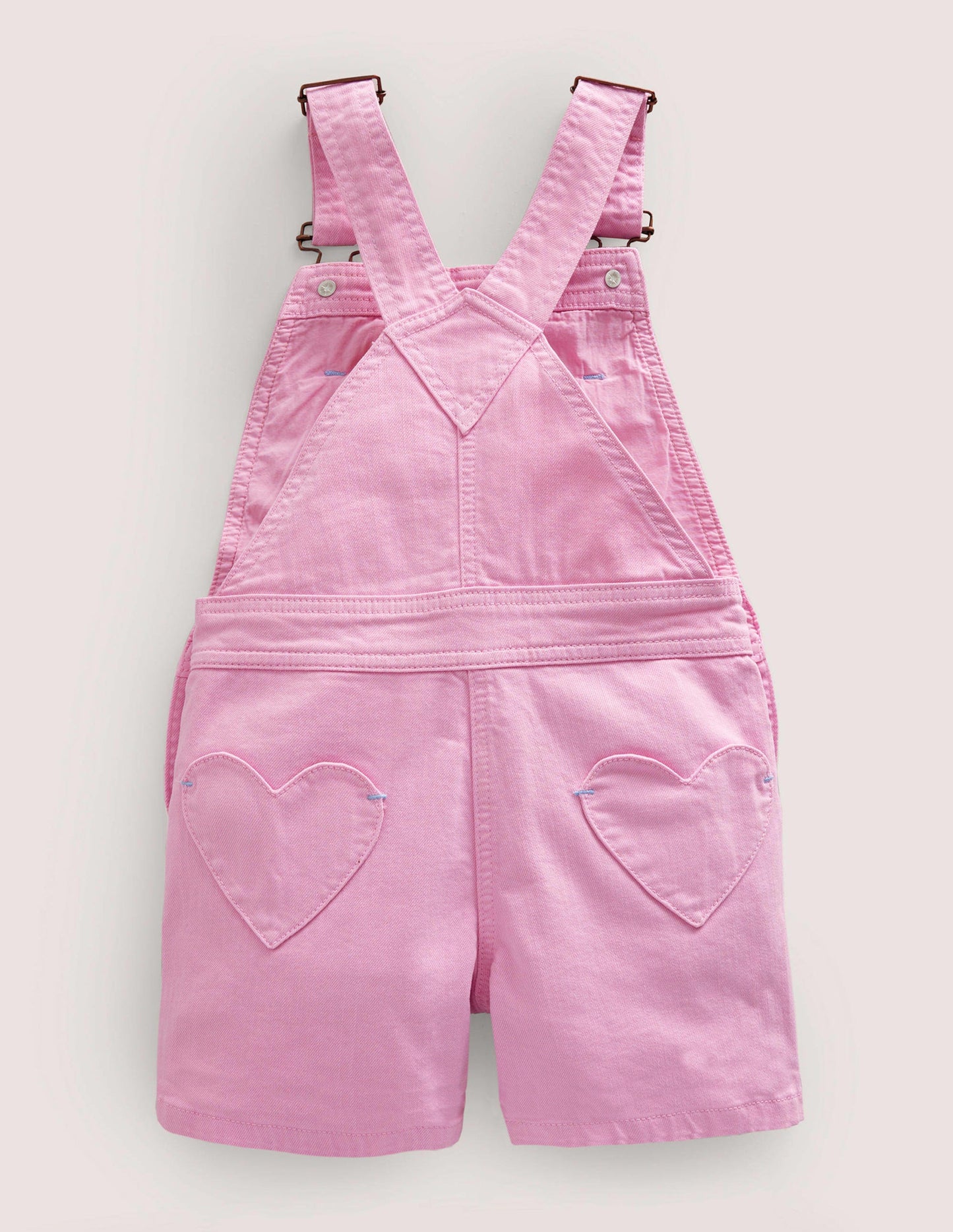 Heart Pocket Short Dungarees-Lilac Pink