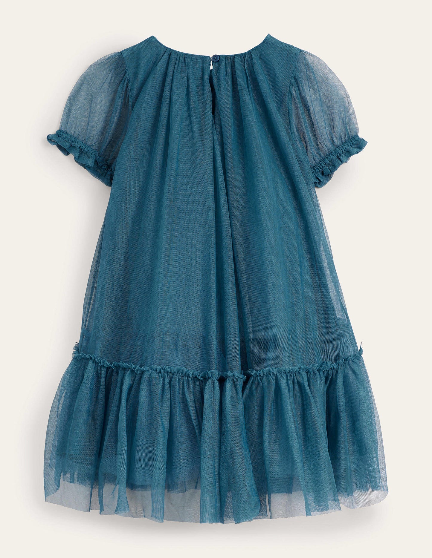 A line Flutter Flower Dress-Baltic Blue