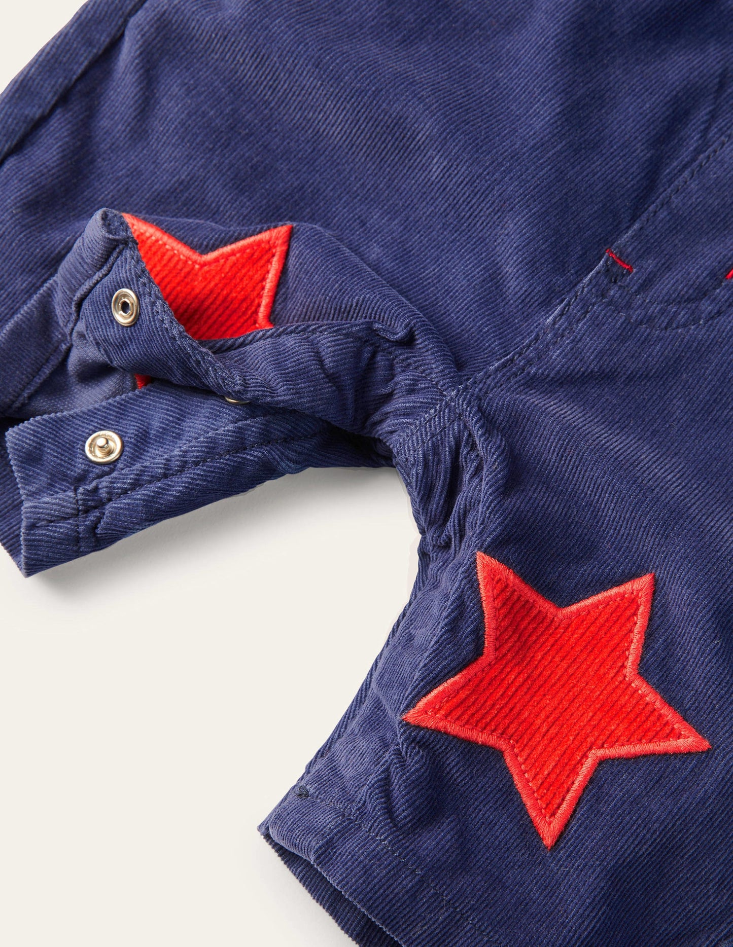 Jersey-lined Cord Dungarees-Starboard Blue