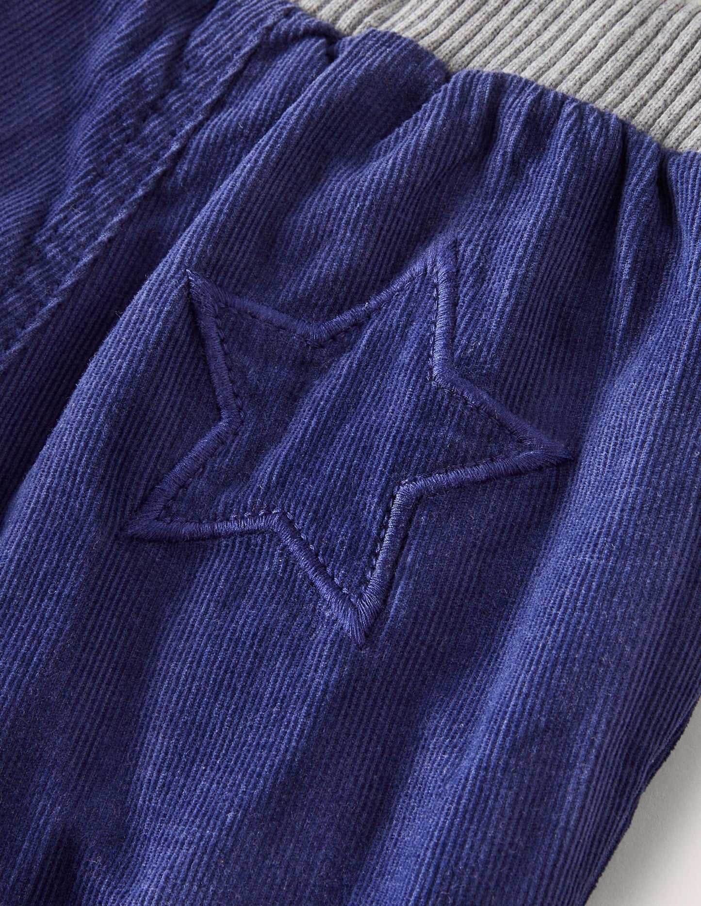 Blue Draw String Jersey-lined Corduroy Trousers-Starboard Blue