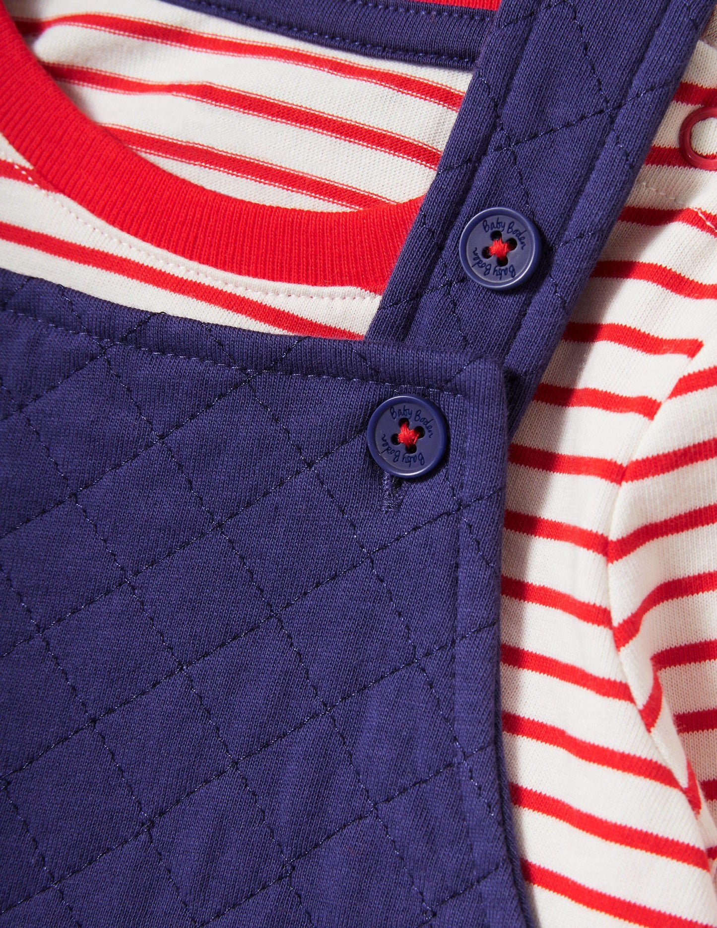 Quilted Dungaree Set-Starboard Blue