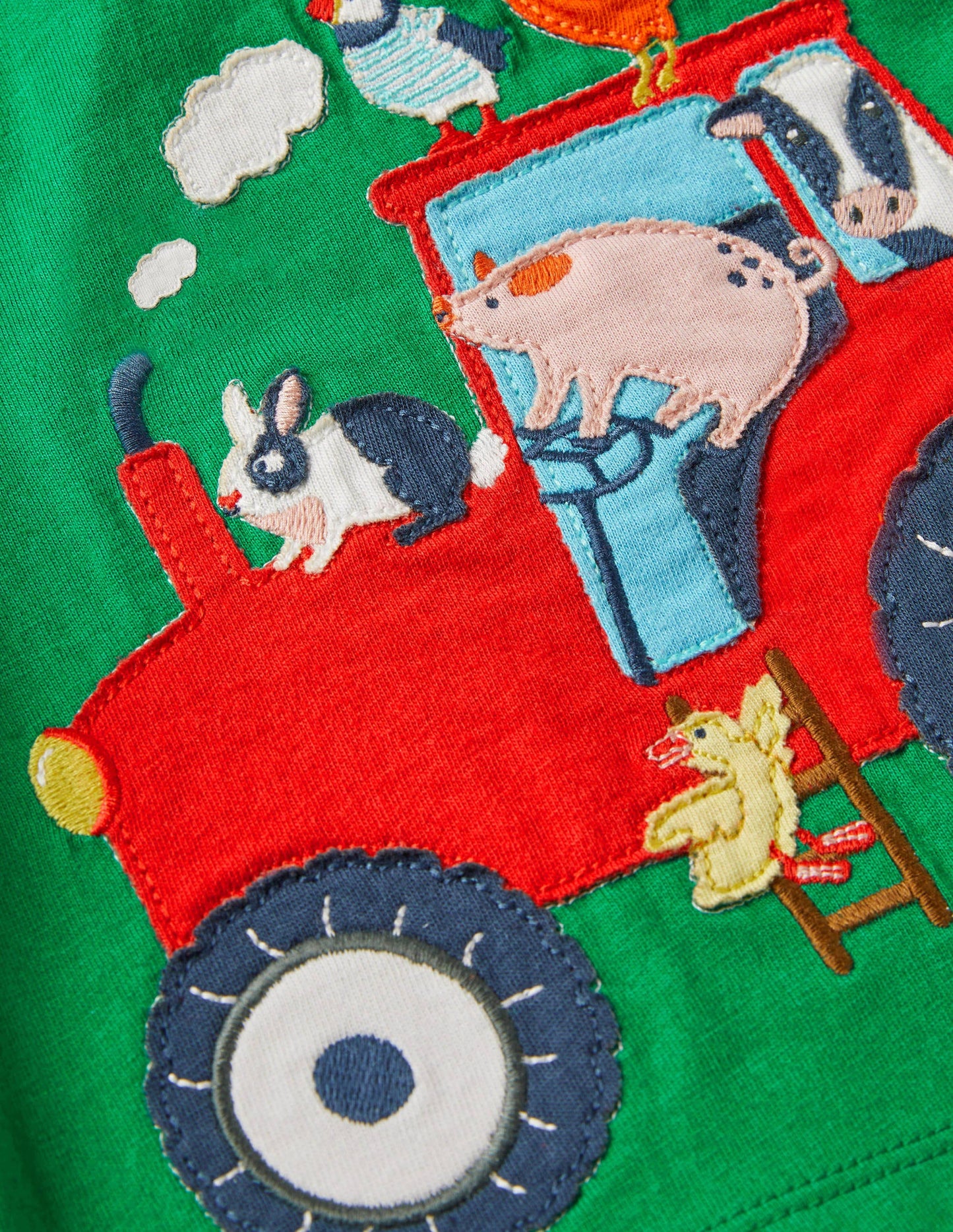 Big Appliqué T-shirt-Green Pepper Tractor