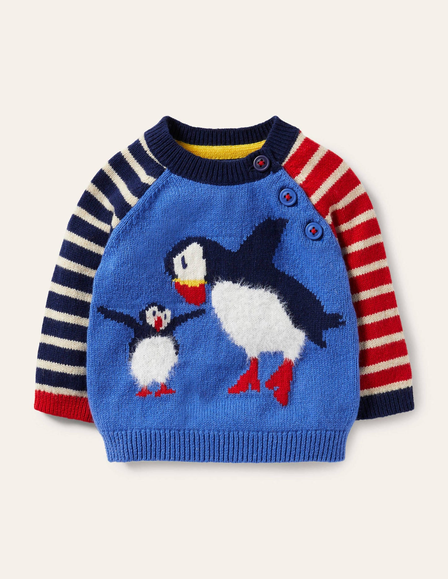 Knitted Jumper-Elizabethan Blue Puffins
