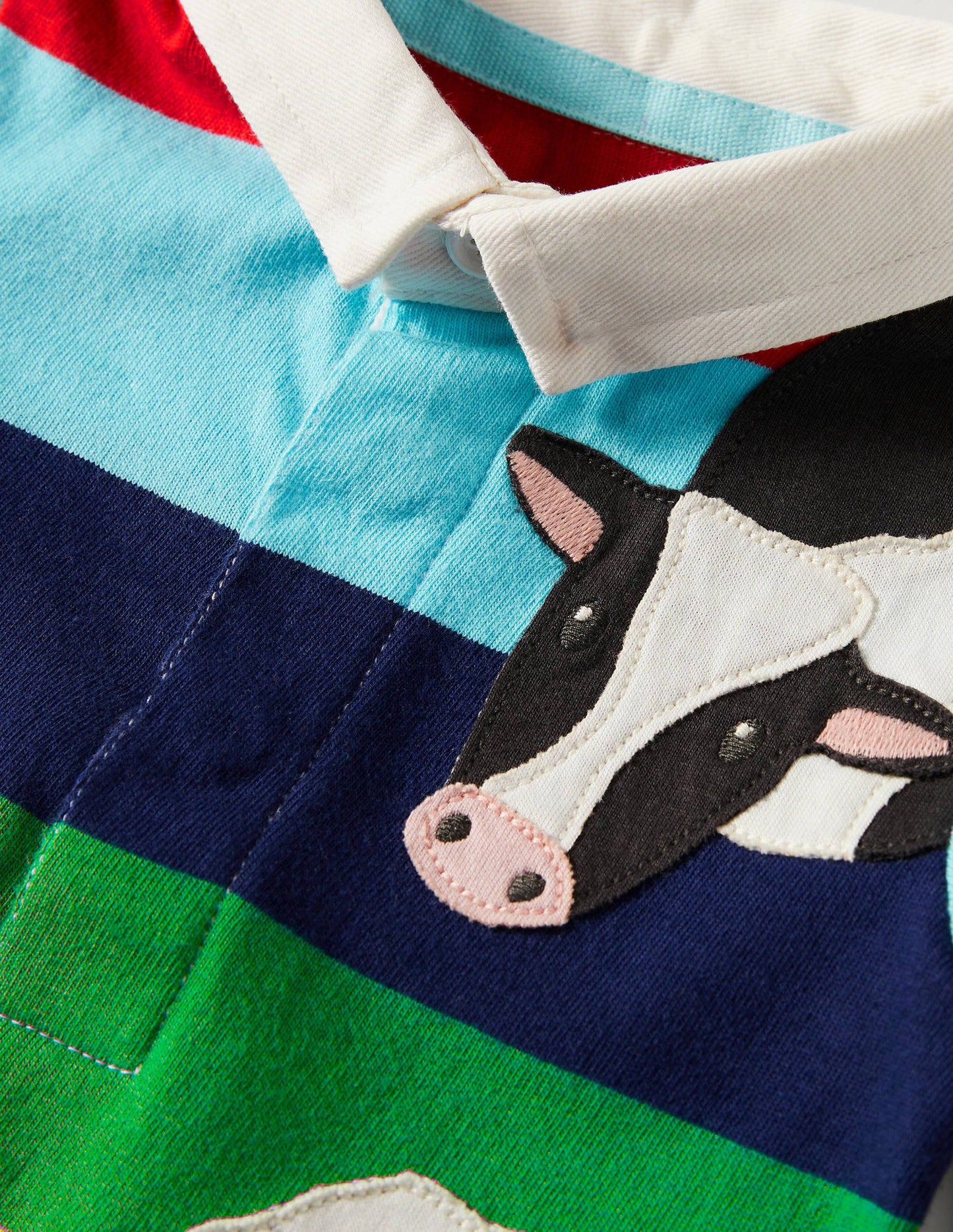Appliqué Rugby T-shirt-Multi Rainbow