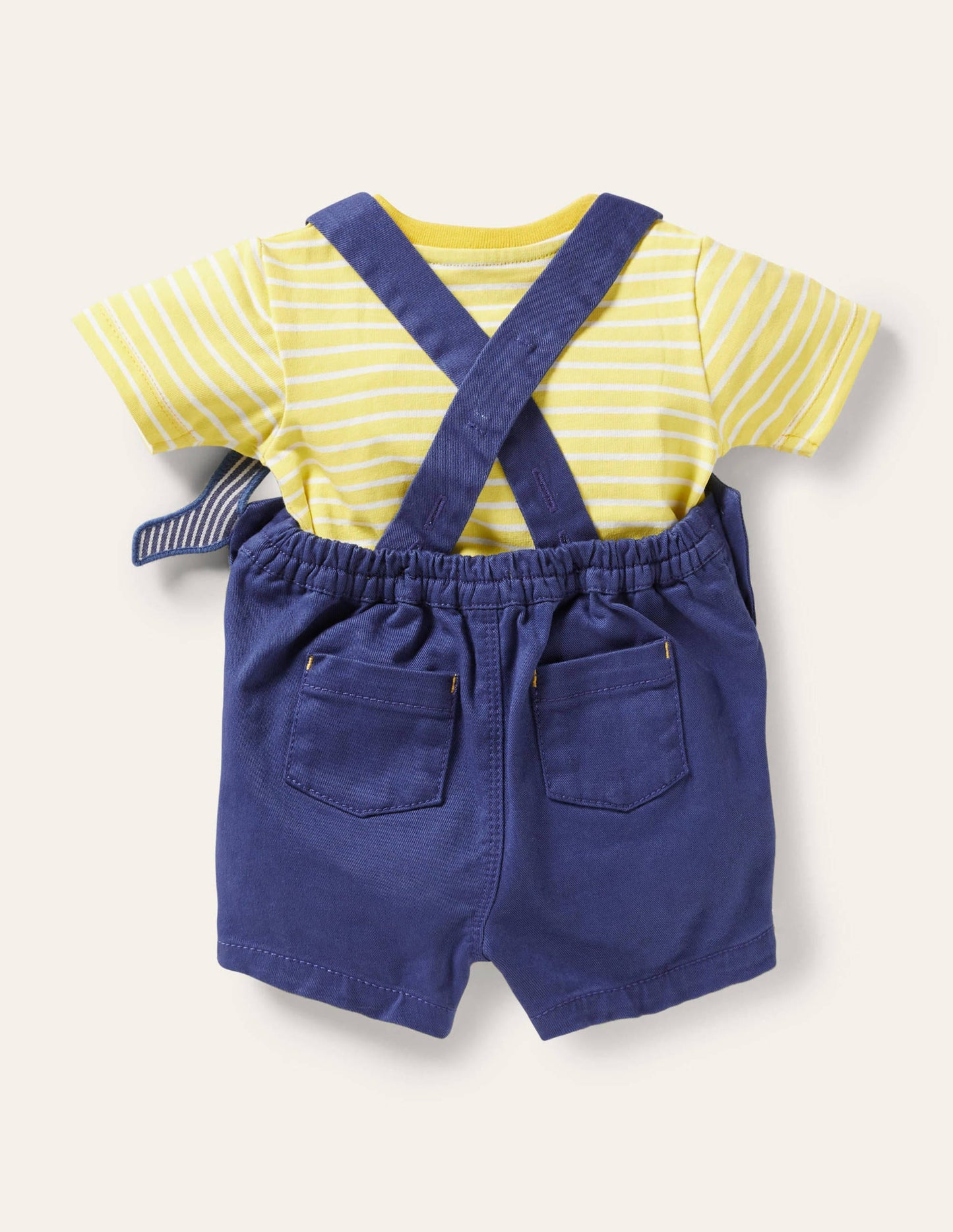 Woven Dungaree Set-Starboard Whale