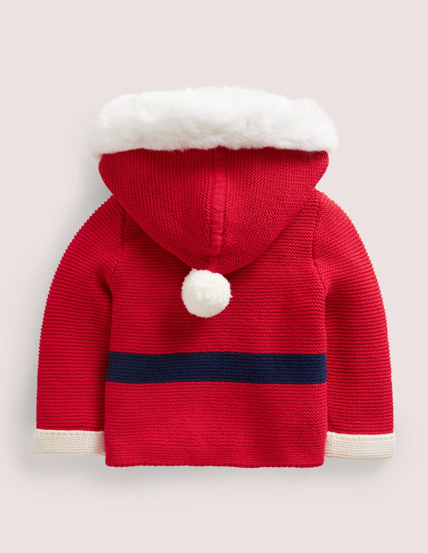 Red Santa Knitted Hooded Jacket-Rockabilly Red Santa
