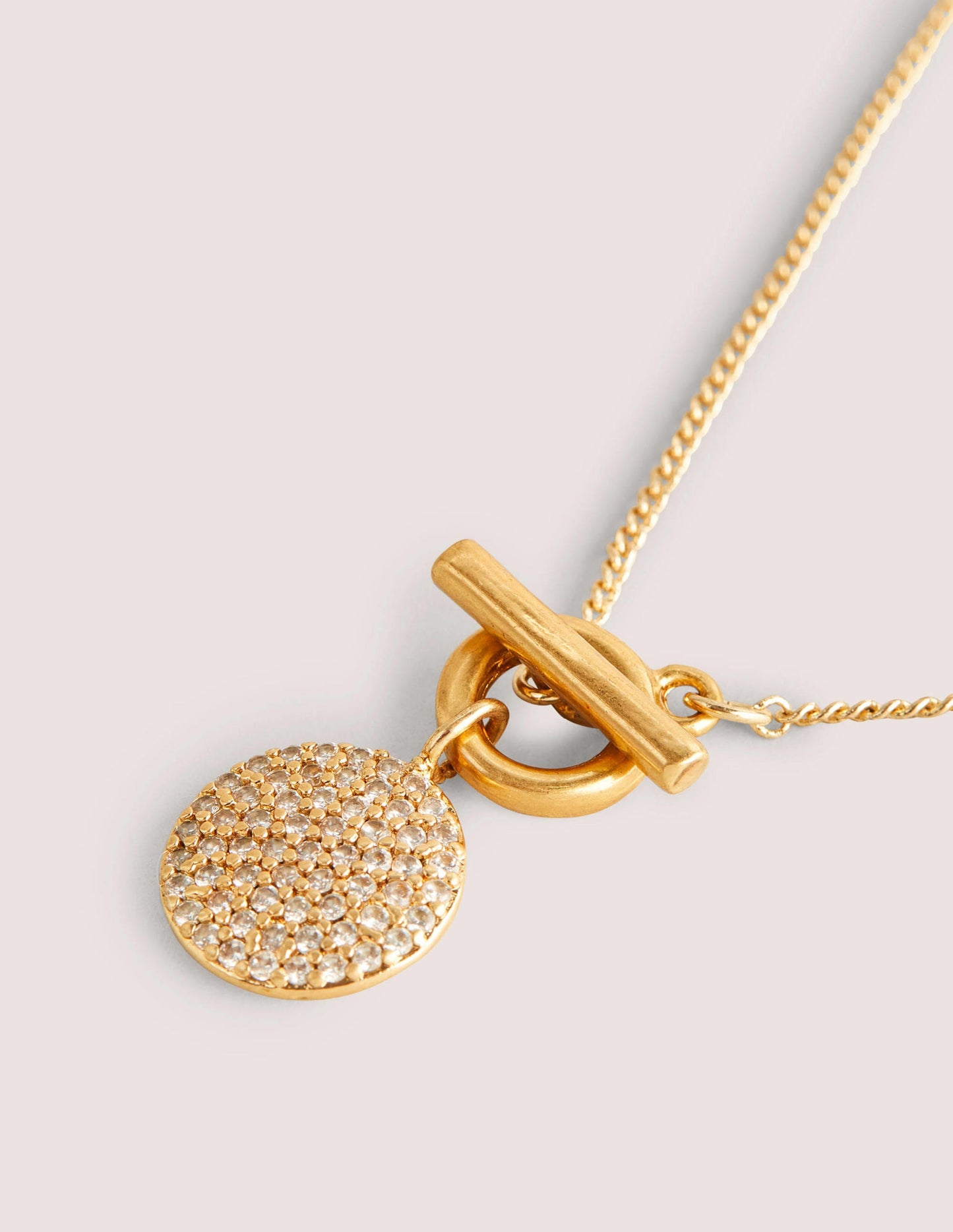 Pavé Pendant Necklace-Gold
