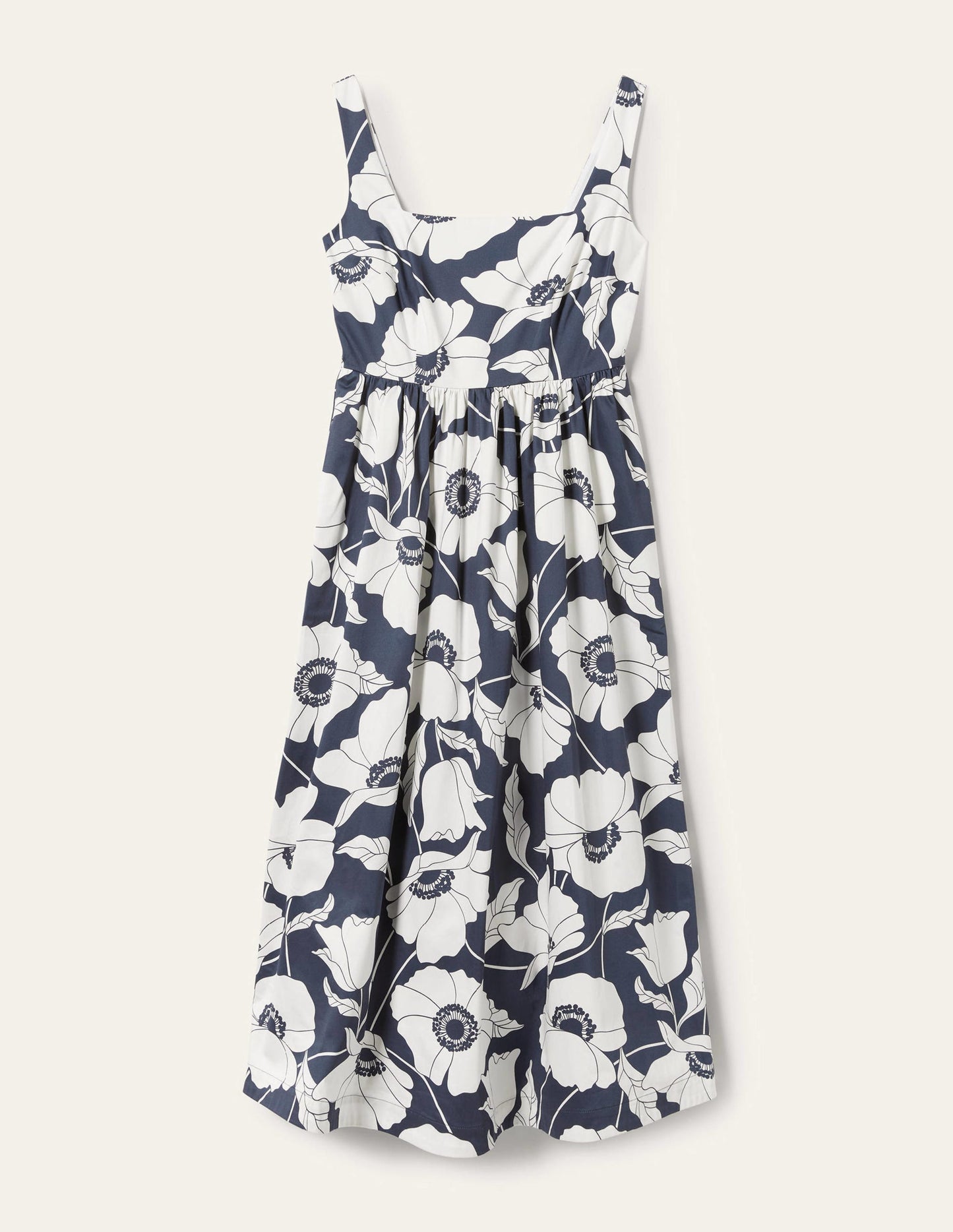 Violet Square Neck Midi Dress-Navy, Elegant Vine