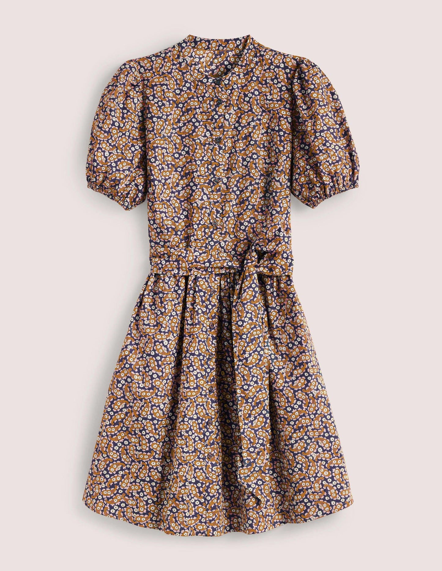 Tiered Shirt Dress-Citronelle, Petal Paisley