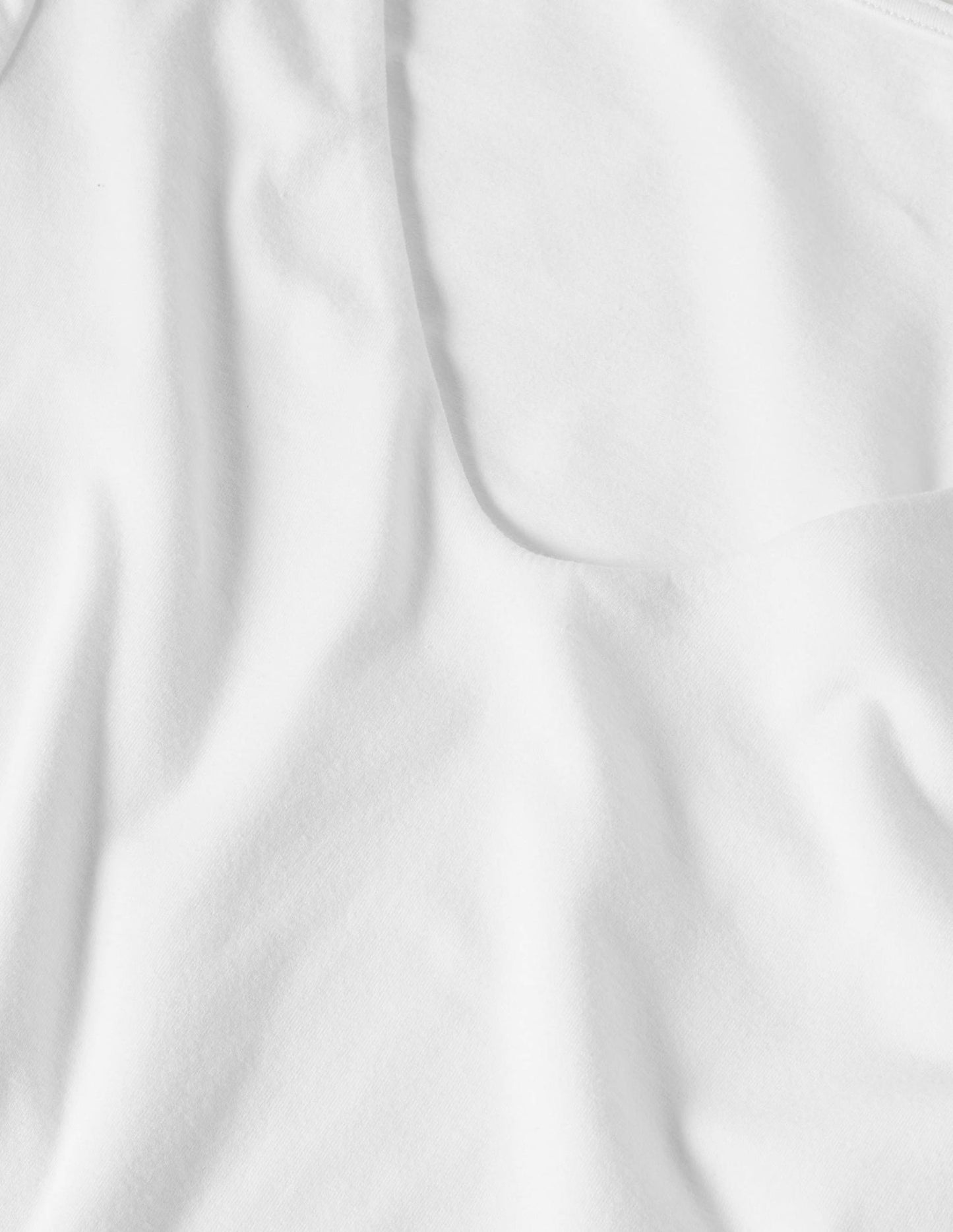 Double Layer V-neck Top-White