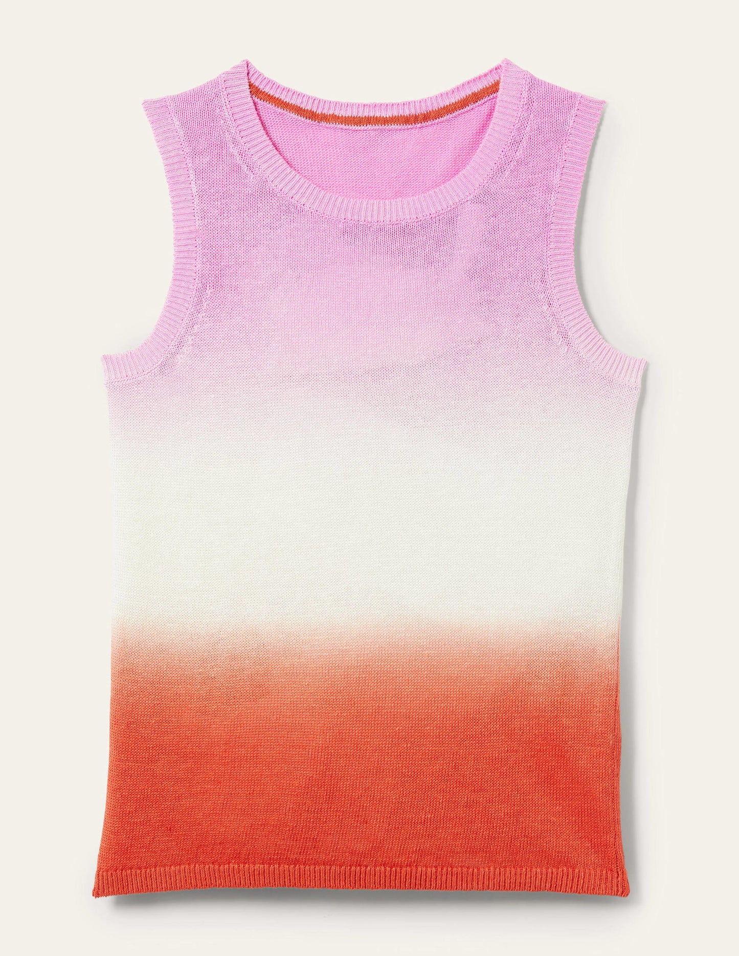 Dip-Dye Linen Vest-Firecracker/ Bon Bon Ombre
