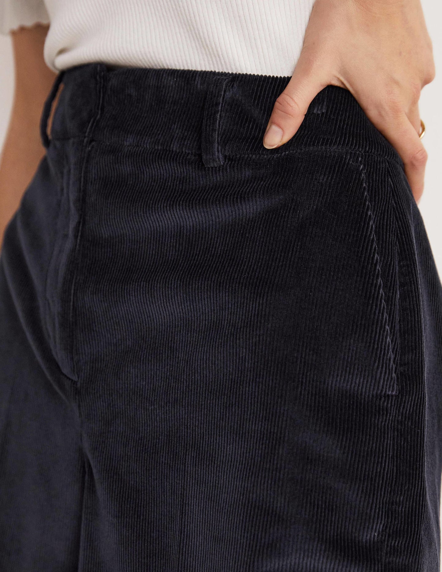 High Waist Shorts-Navy