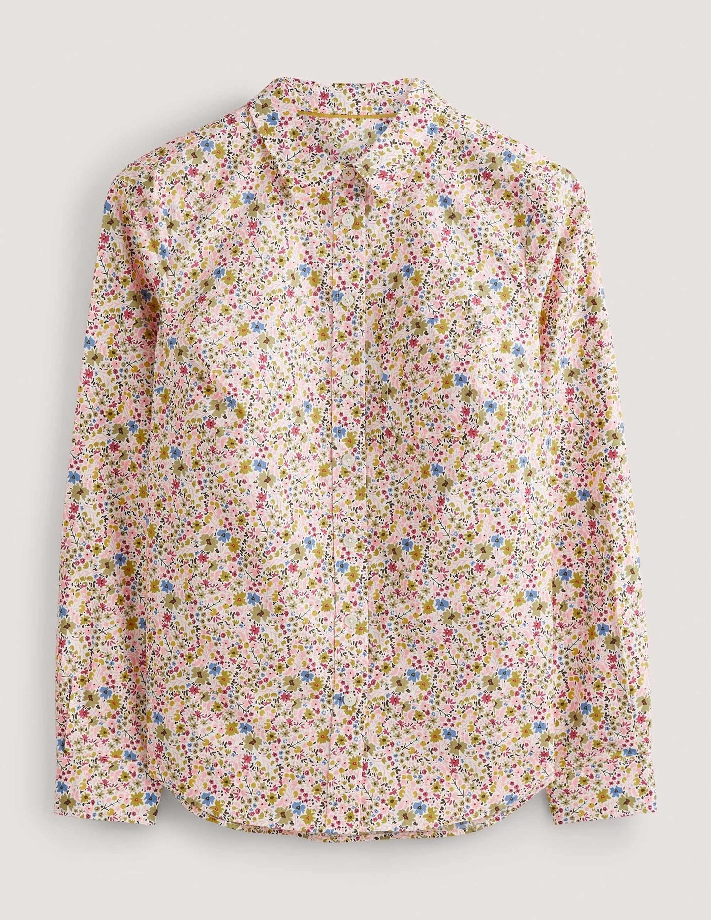 Classic Cotton Shirt-Ivory, Abstract Ditsy