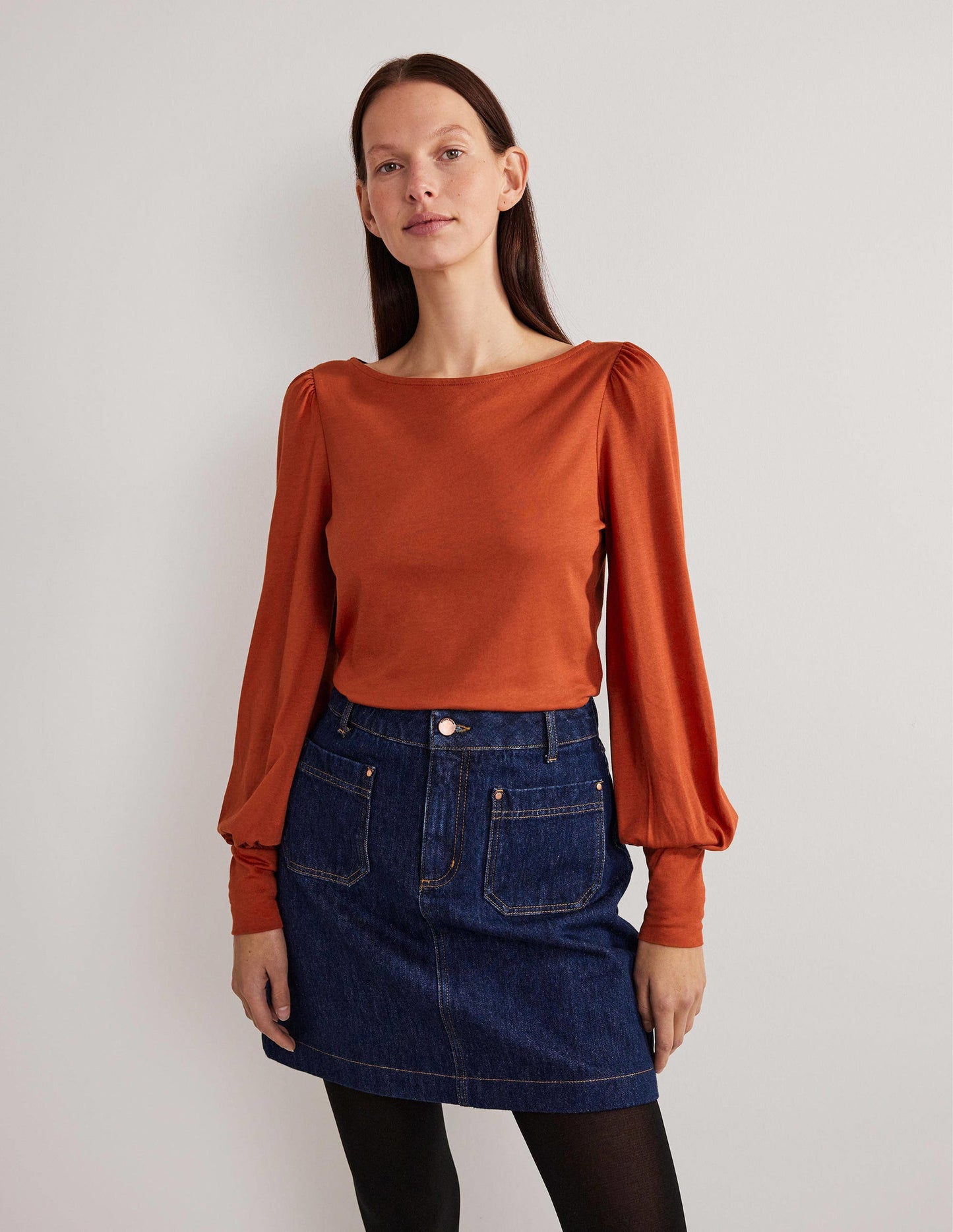 Supersoft Boat Neck Top-Chilli Oil Red
