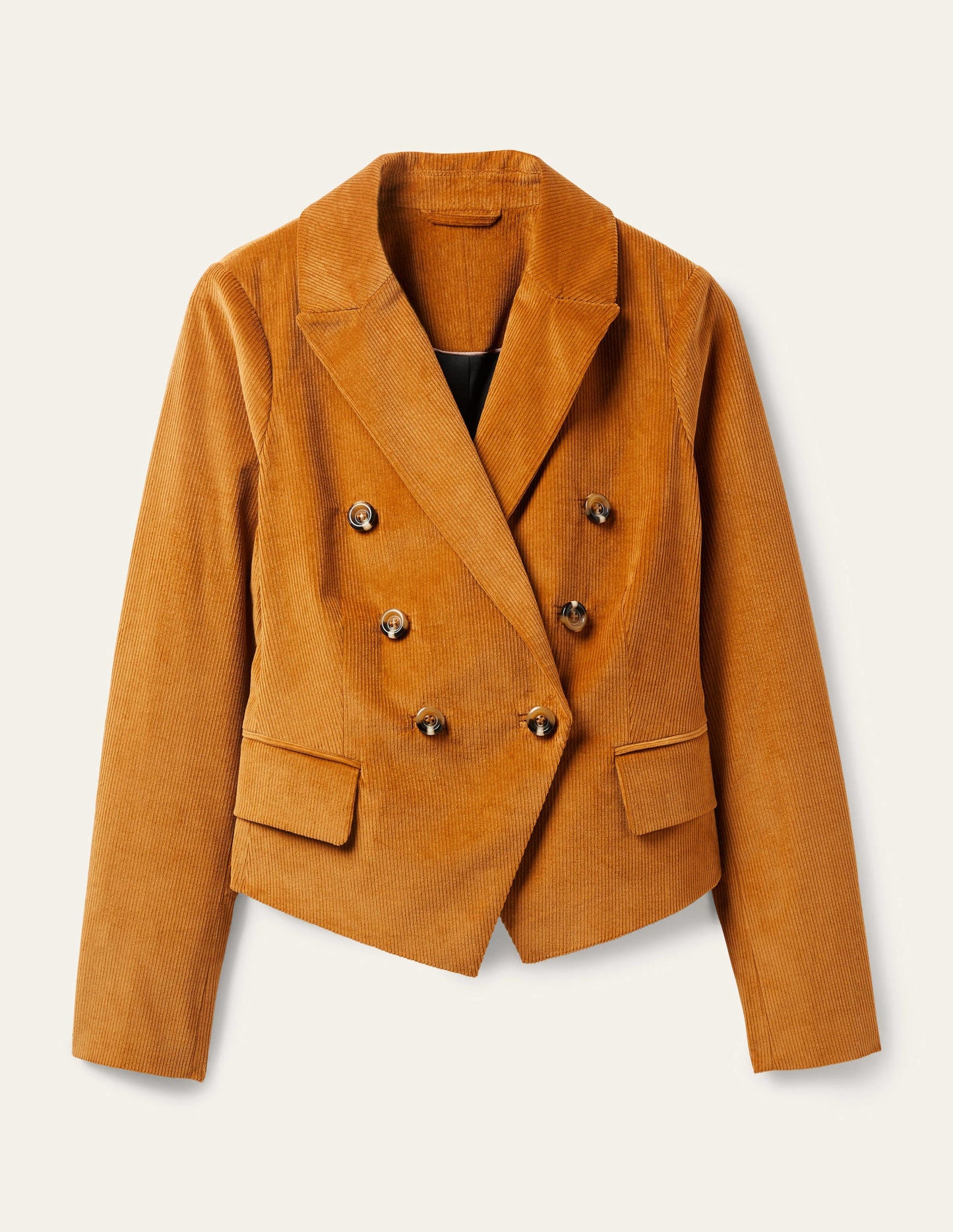 Double Breasted Cord Blazer-Gingerbread