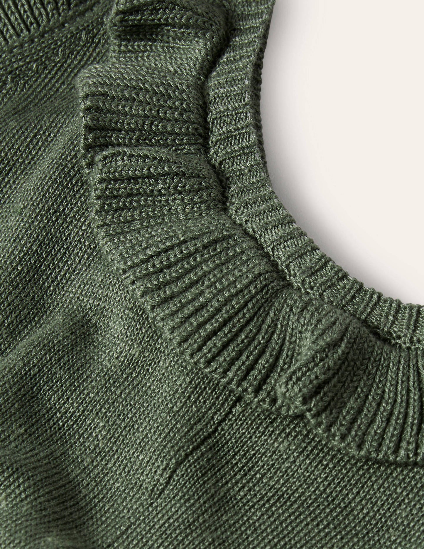 Frill Neck Knitted Midi Dress-Alder
