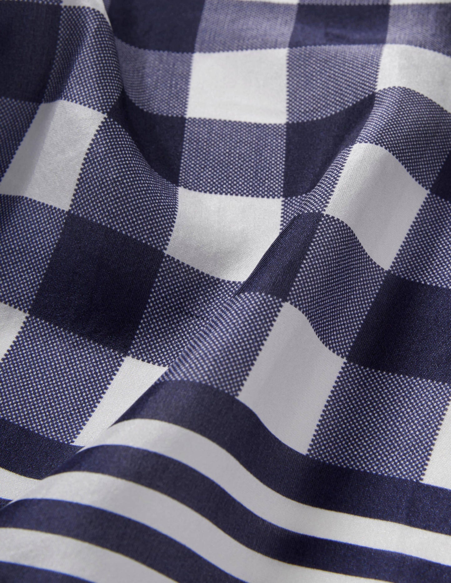 Silk Scarf-Navy, Gingham