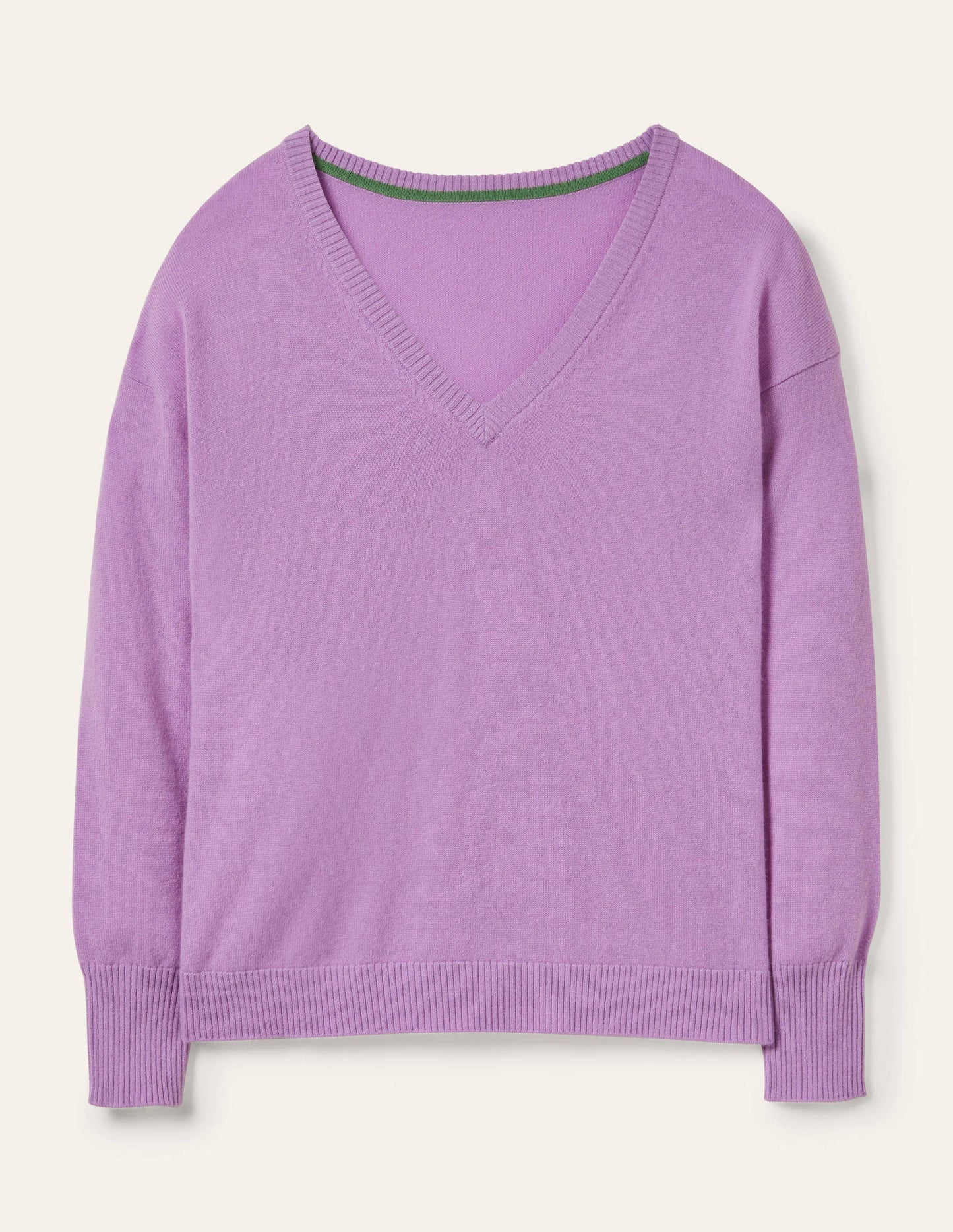 Cashmere V-neck Relaxed Jumper-African Violet