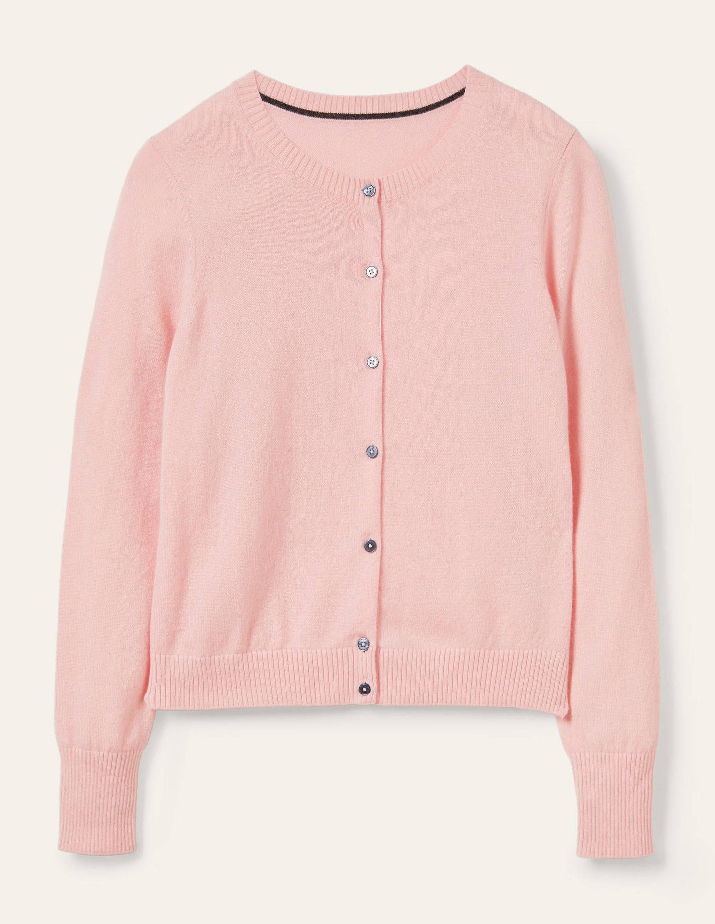 Cashmere Cropped Cardigan-Pink Blush
