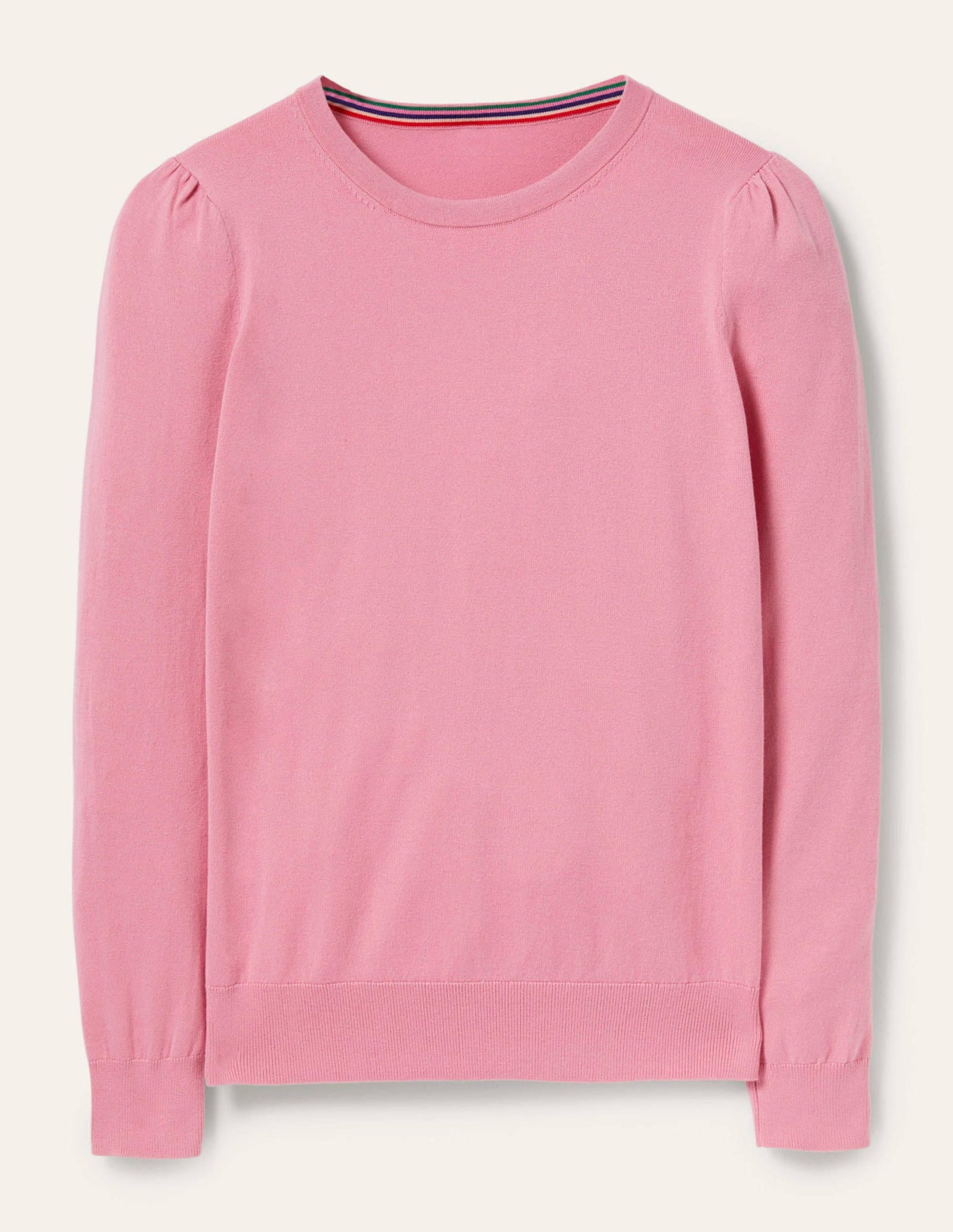 Cotton Crew Neck Jumper-Posy Pink
