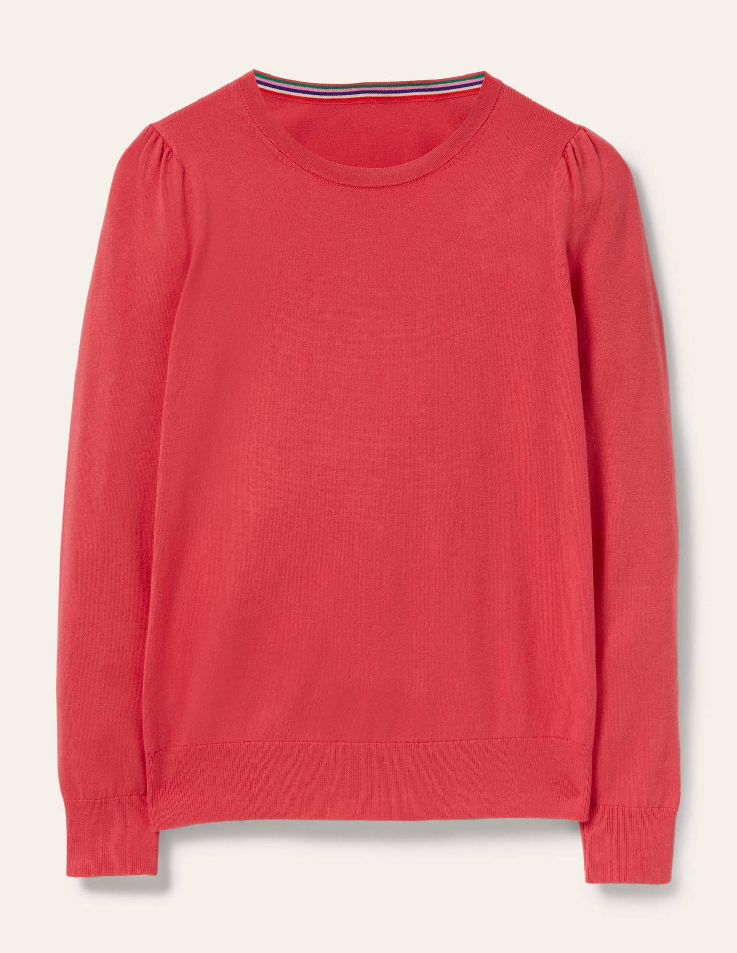 Cotton Crew Neck Jumper-Radish