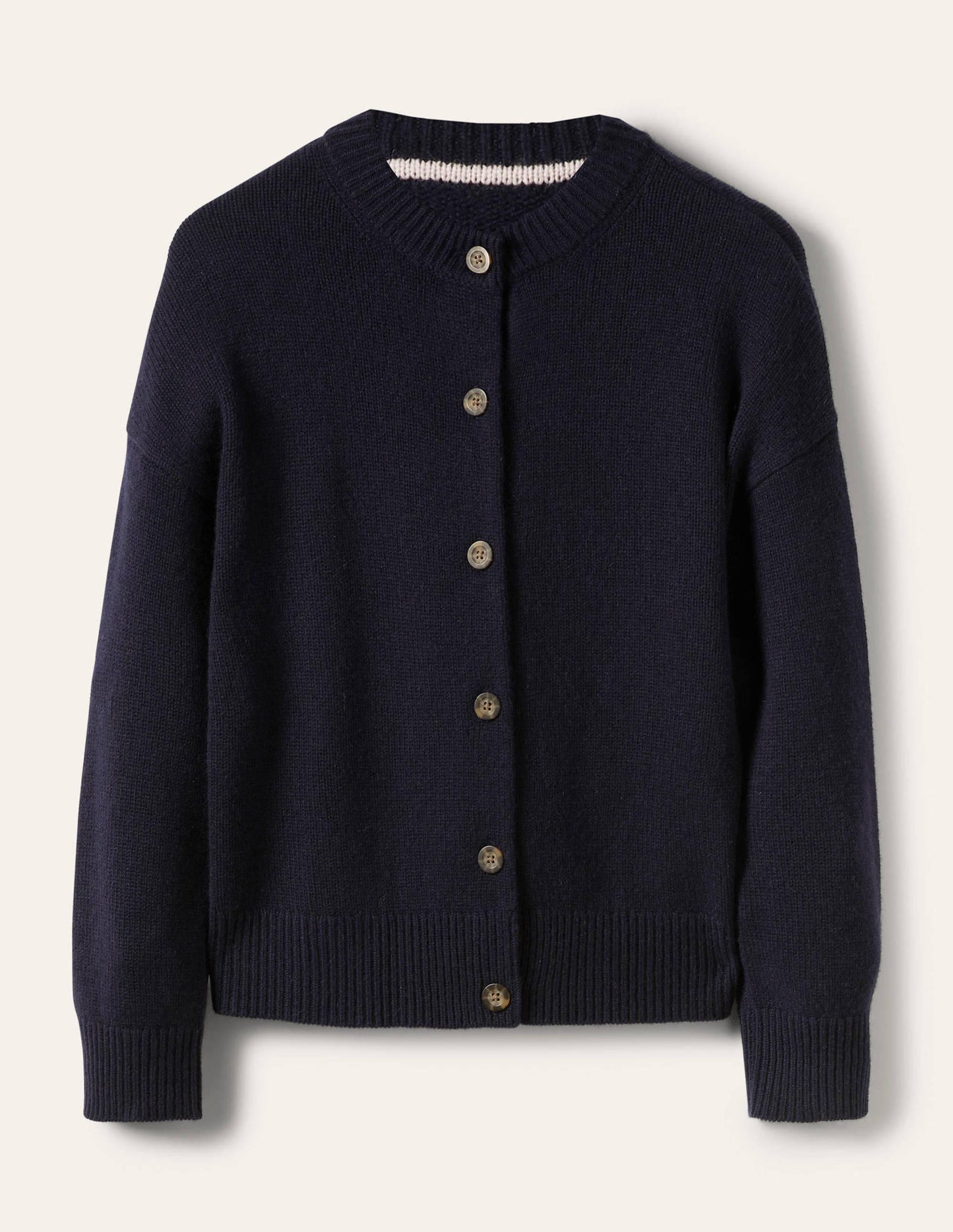 Chunky Cashmere Cardigan-Navy