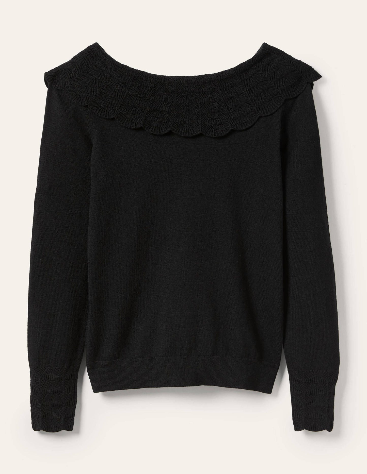 Tie Back Collar Jumper-Black