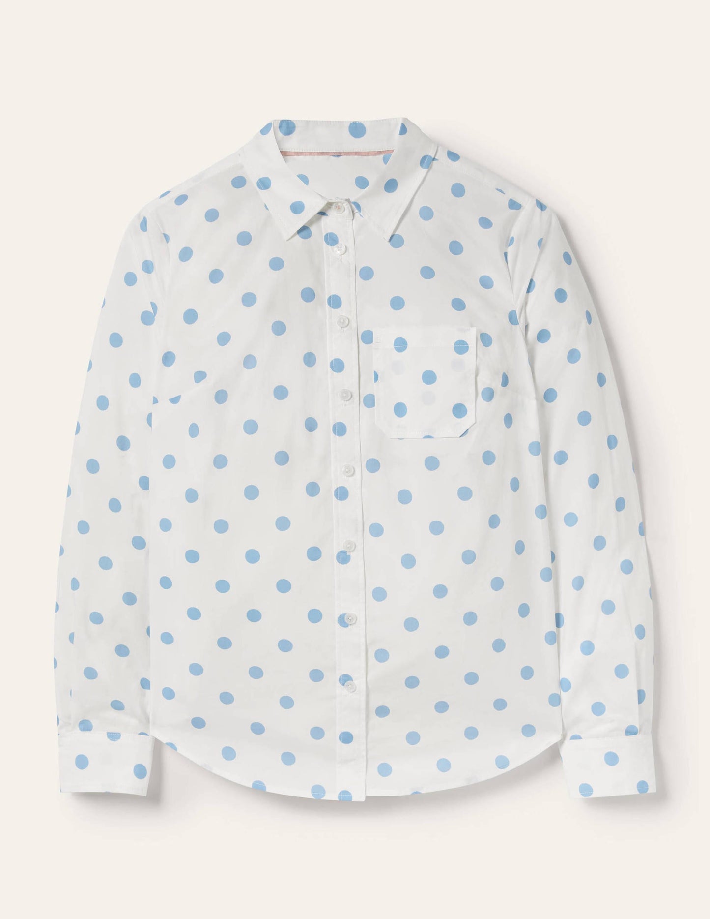 Classic Cotton Shirt-Dusky Blue Spot