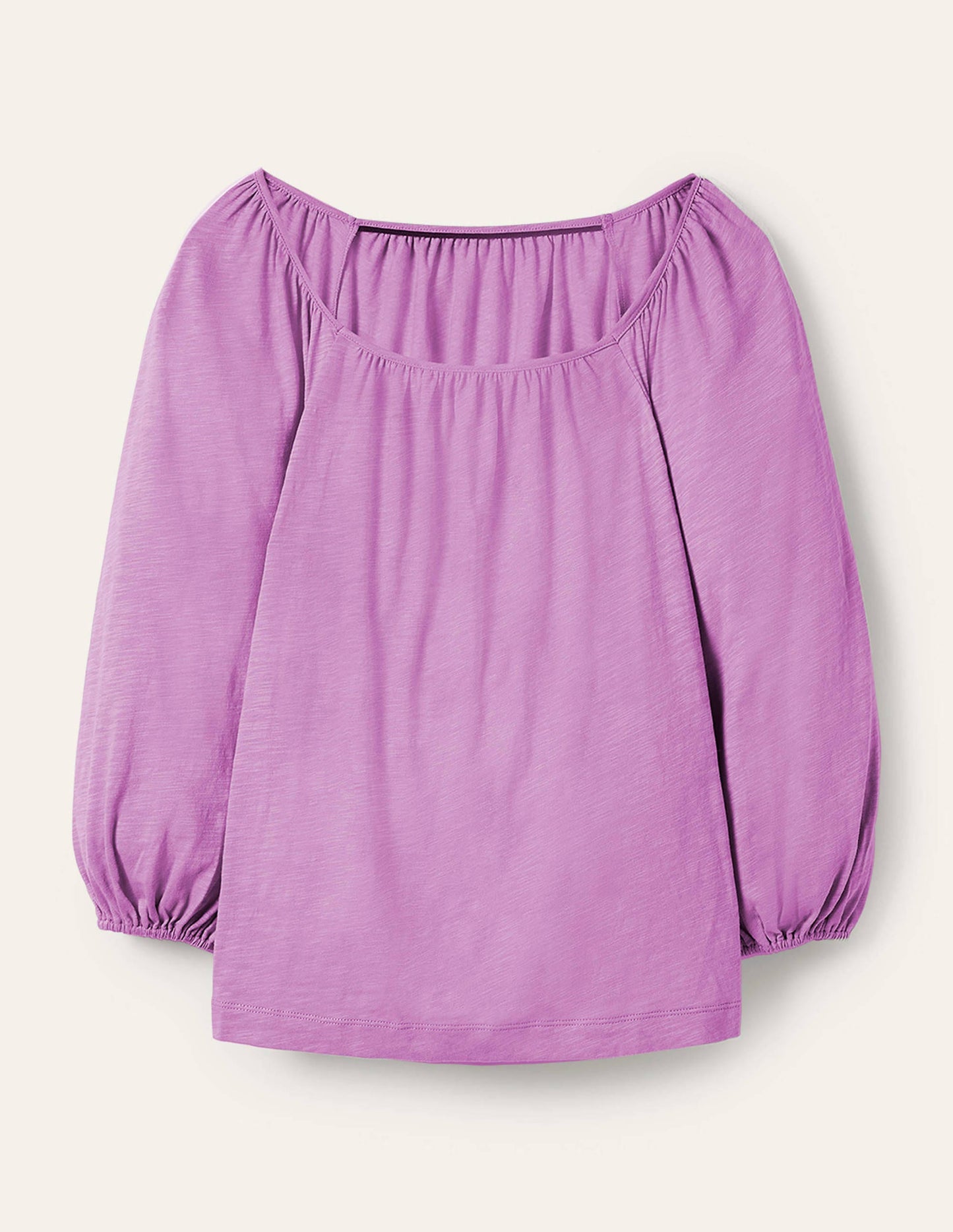 Blouson Sleeve Cotton Top-African Violet