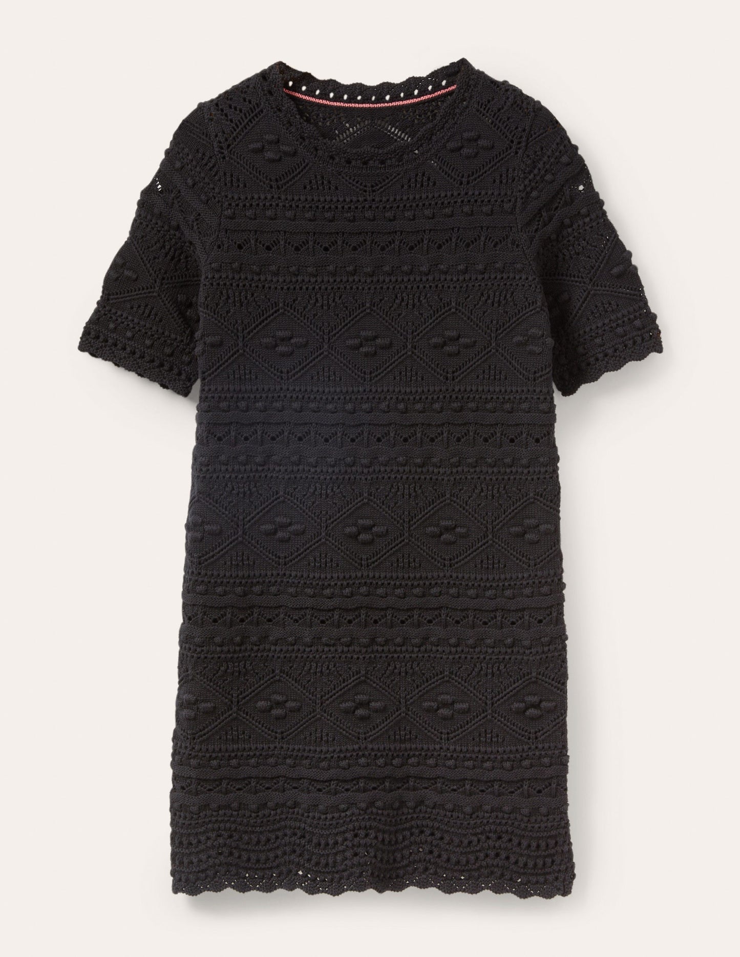 Claudia Textured Knitted Dress-Black