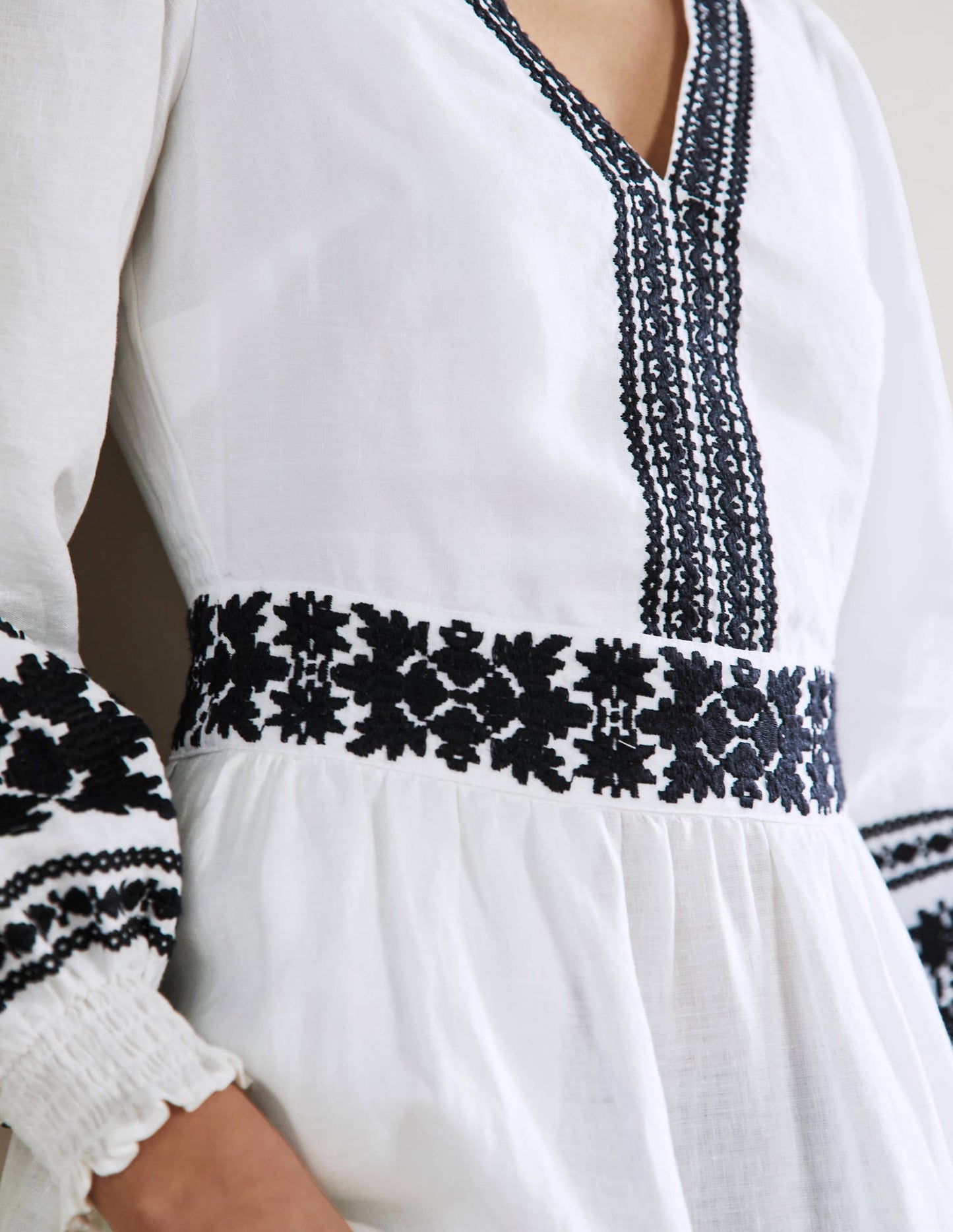 Nadia Embroidered Maxi Dress-White