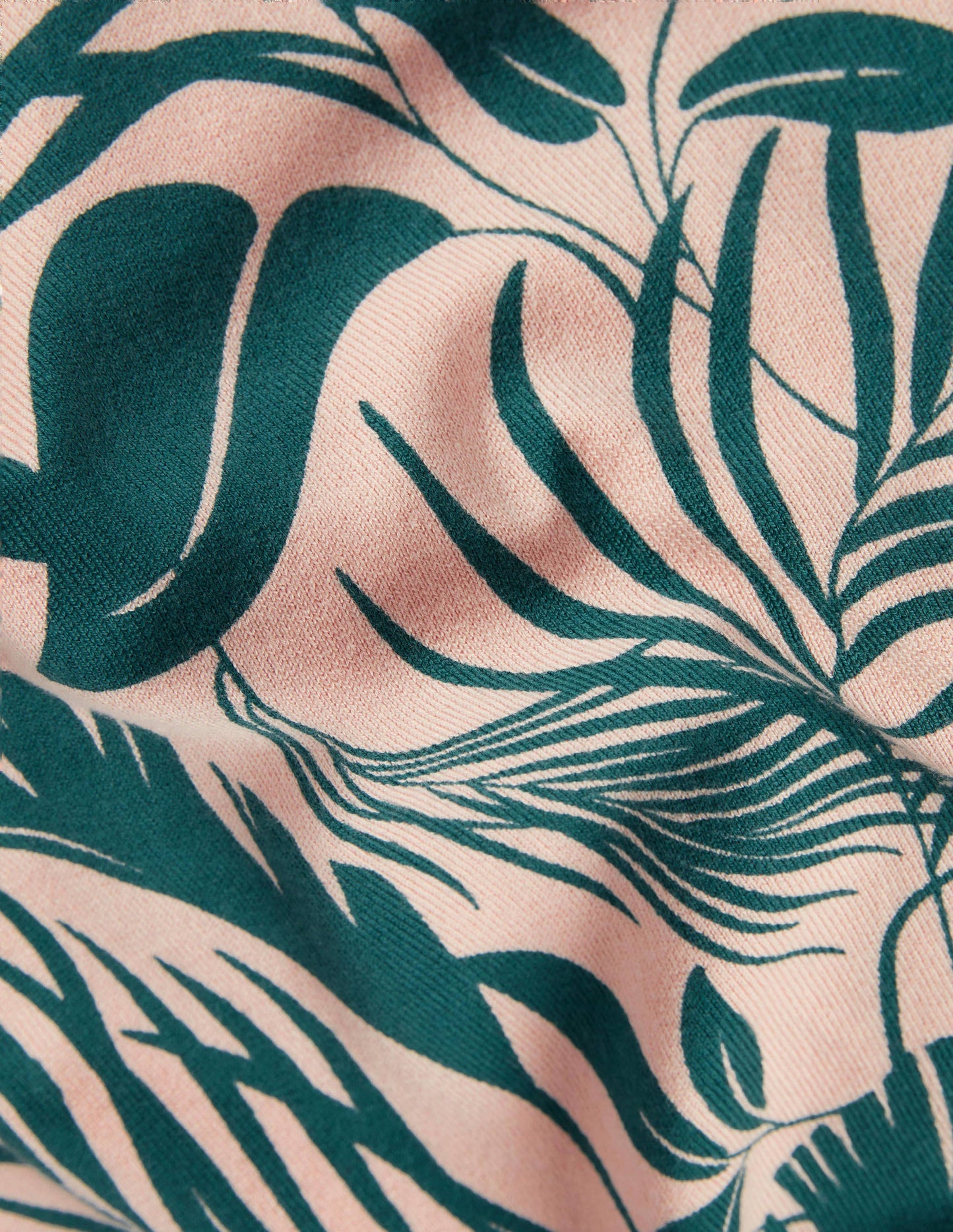 Cotton Crew Neck Jumper-Milkshake, Tropic Foliage