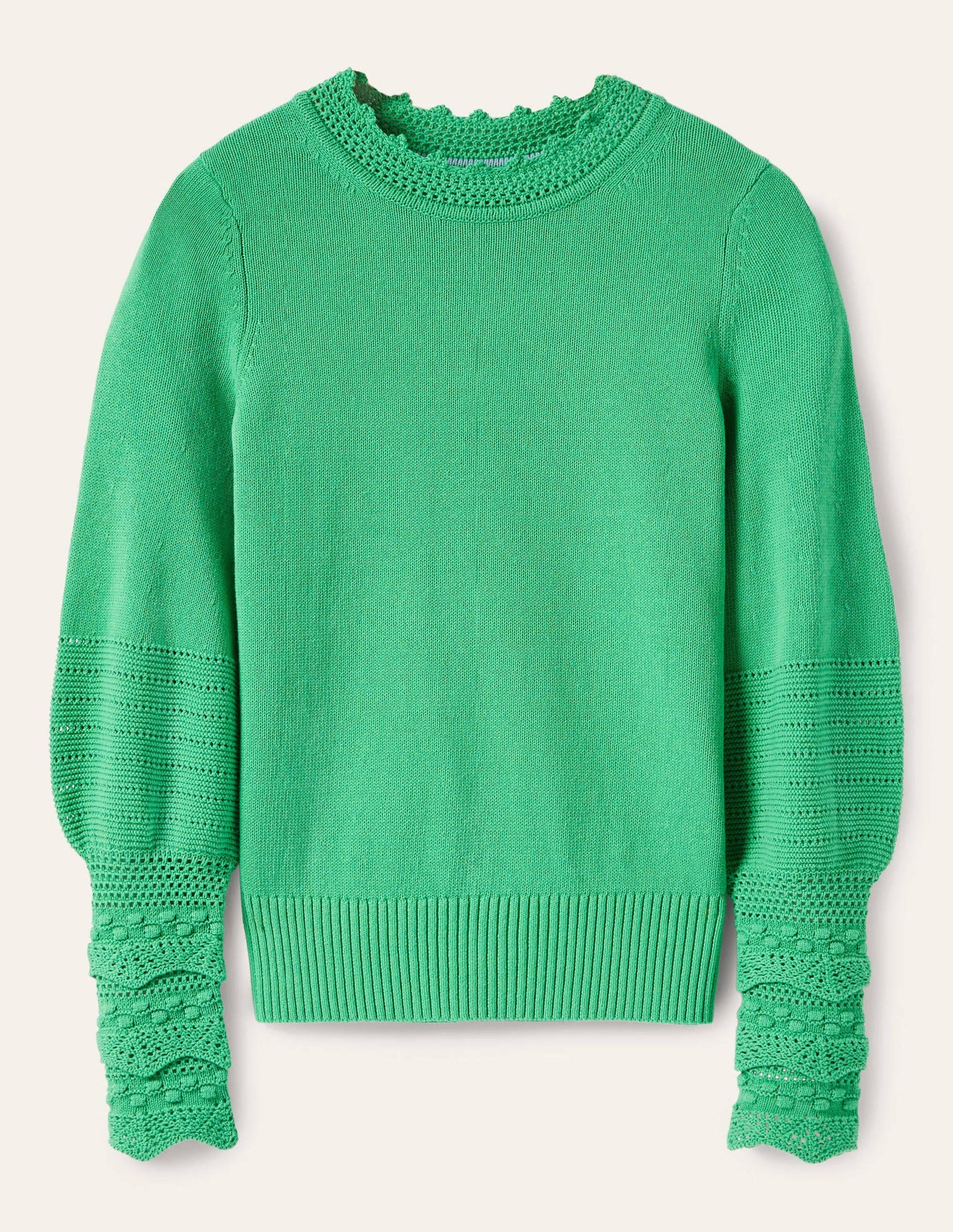 Sleeve Detail Knitted Jumper-Green Lagoon