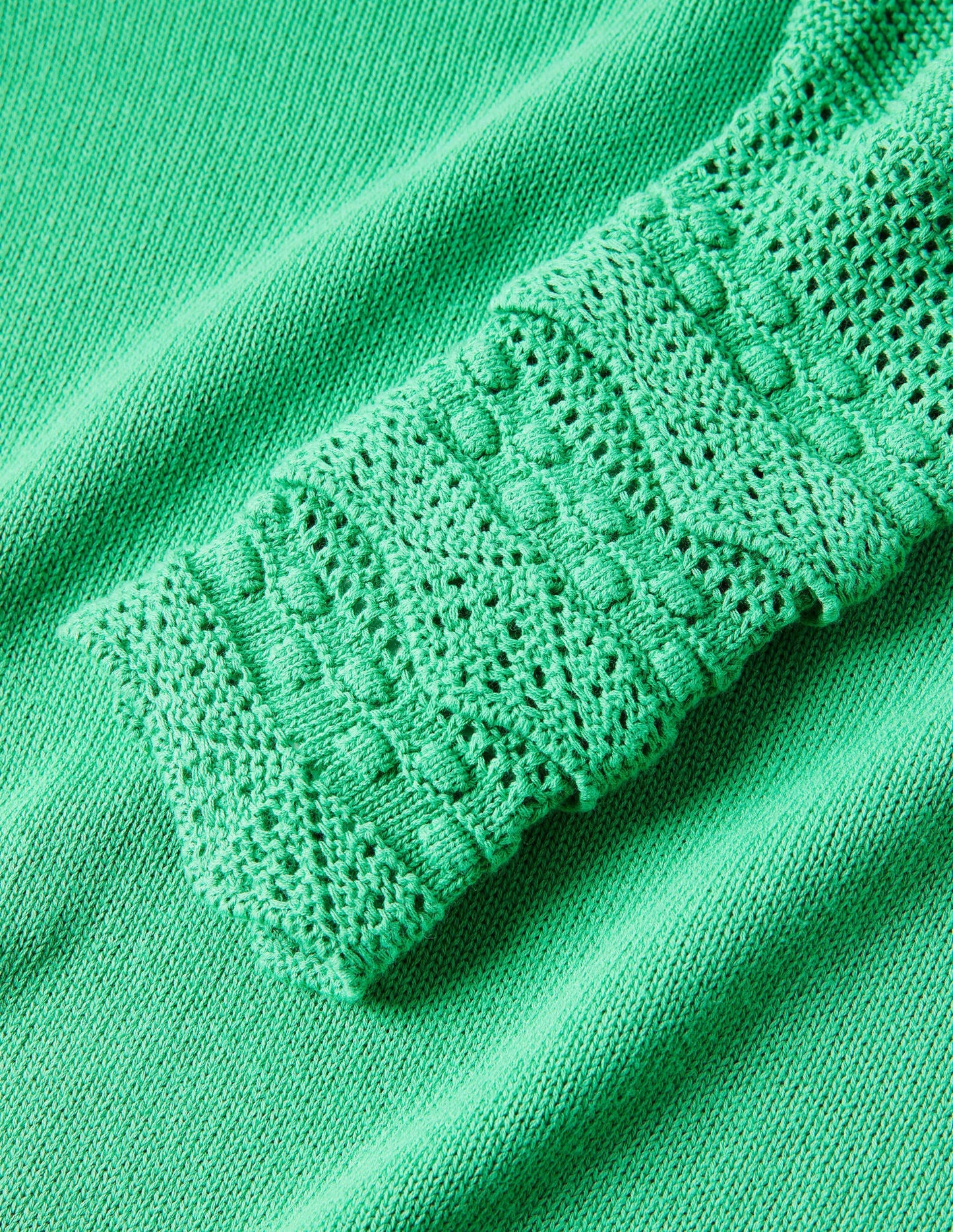 Sleeve Detail Knitted Jumper-Green Lagoon