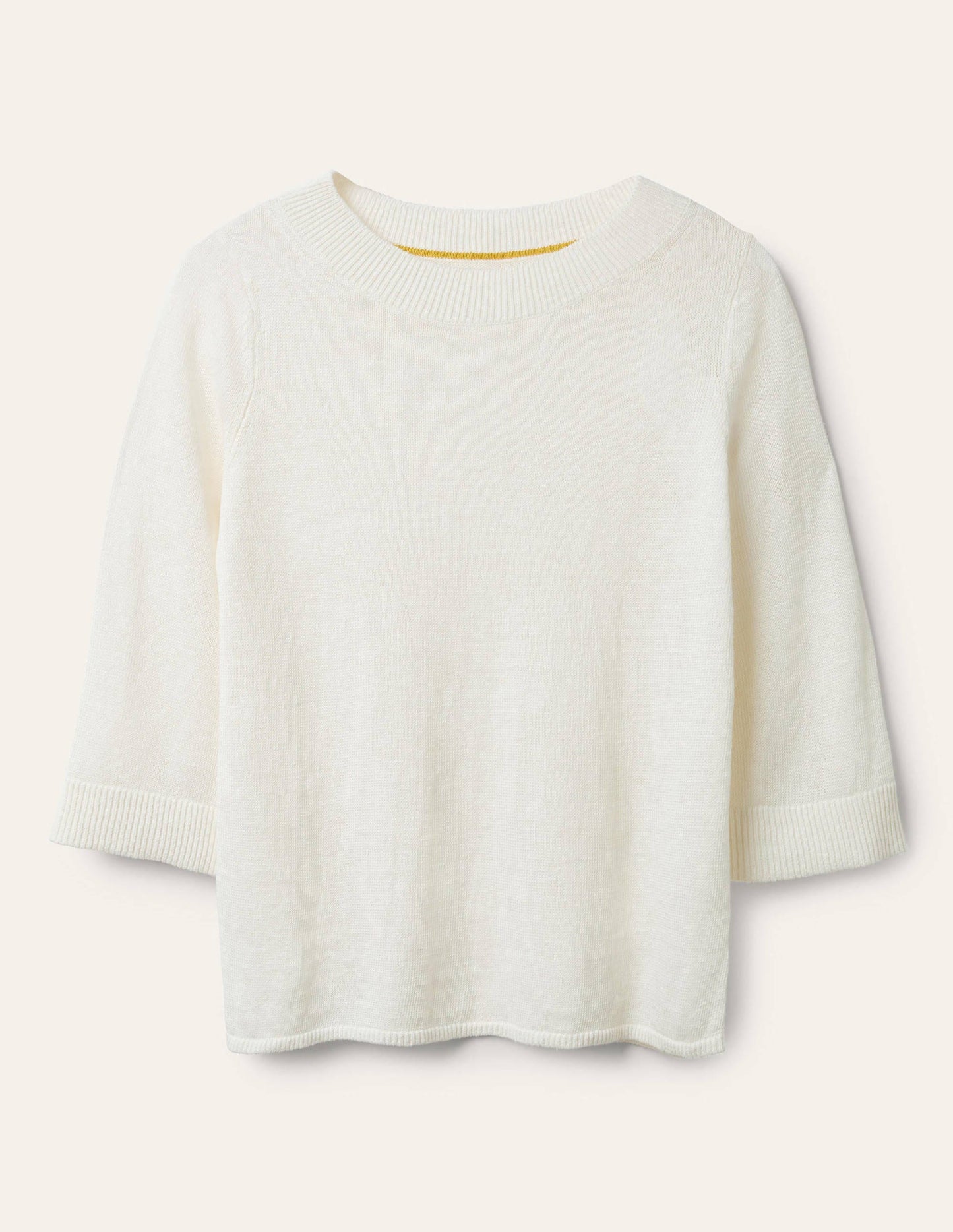 Relaxed Linen Jumper-Ivory