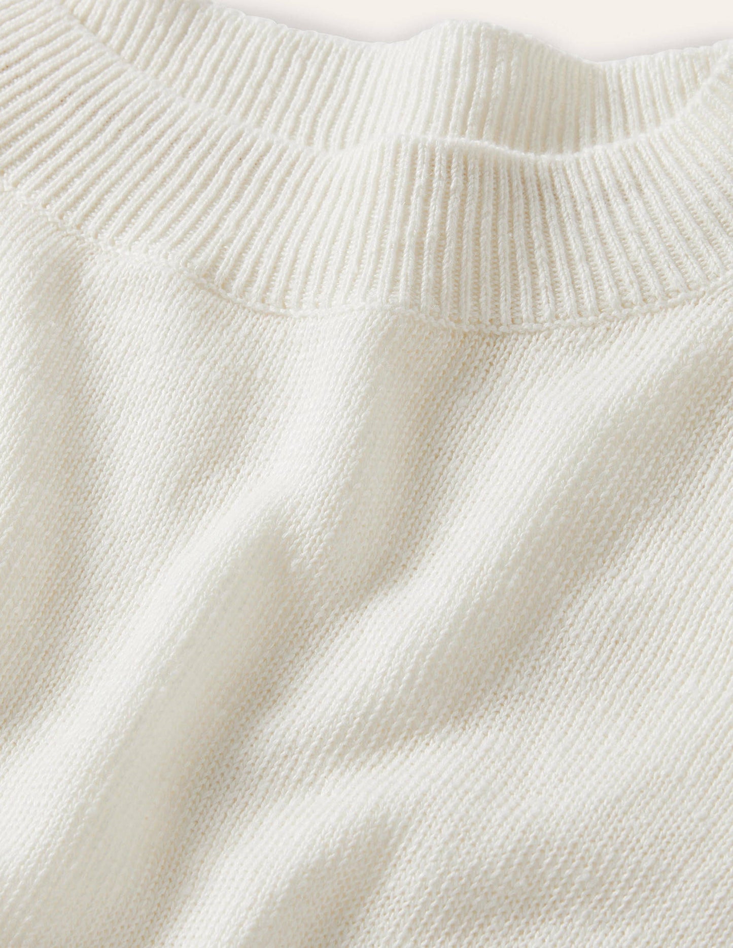 Relaxed Linen Jumper-Ivory