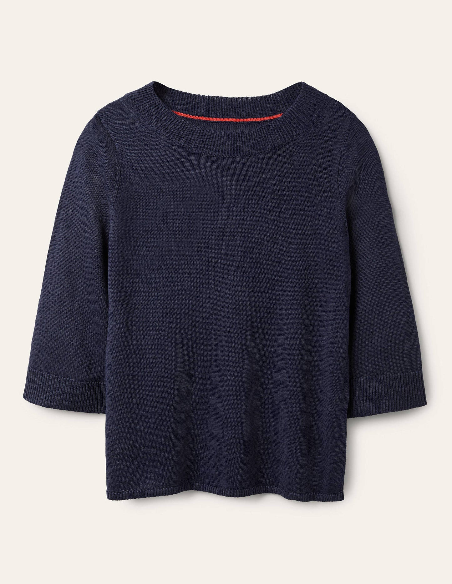 Relaxed Linen Jumper-Navy