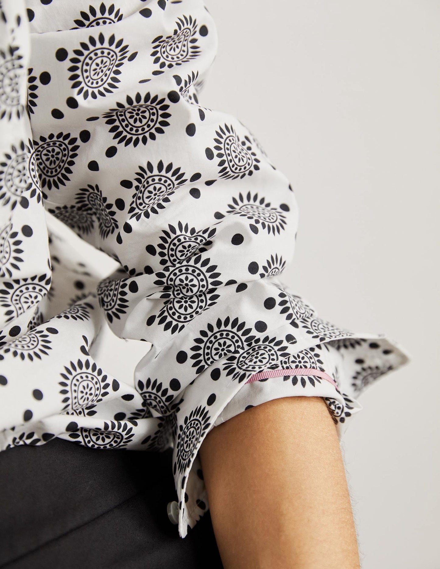 Classic Cotton Shirt-Ivory, Sun Geo