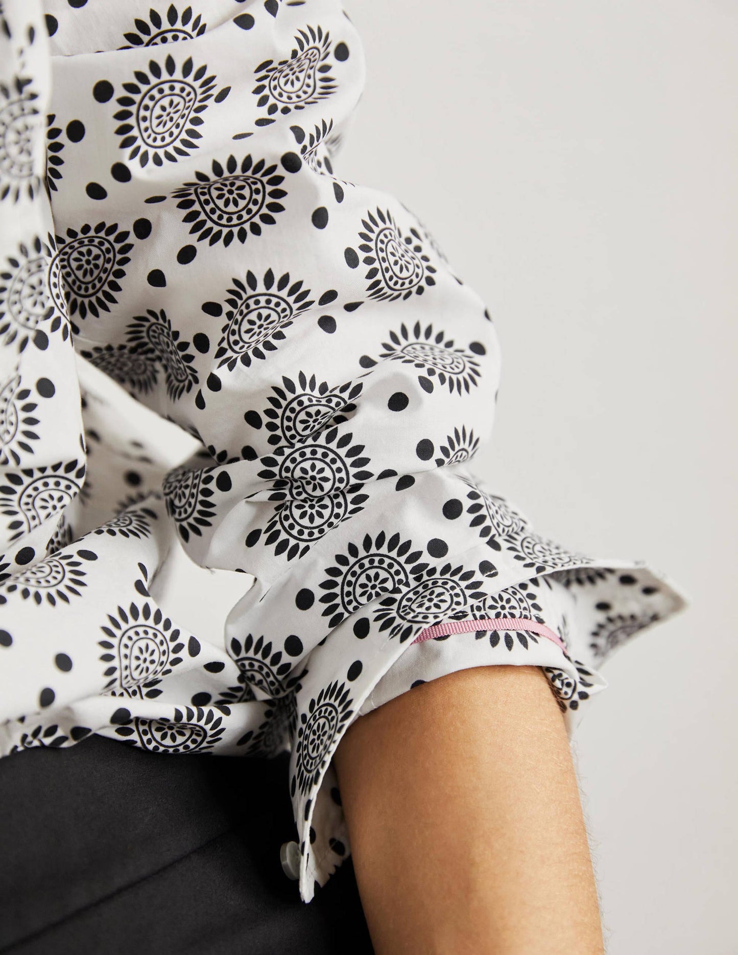 Classic Cotton Shirt-Ivory, Sun Geo