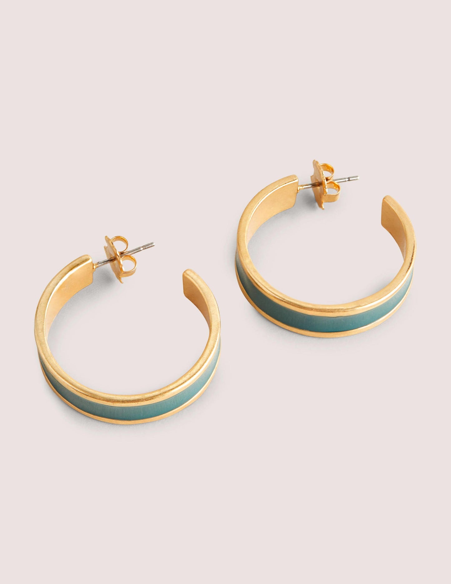 Enamel Hoop Earrings-Hunter Green