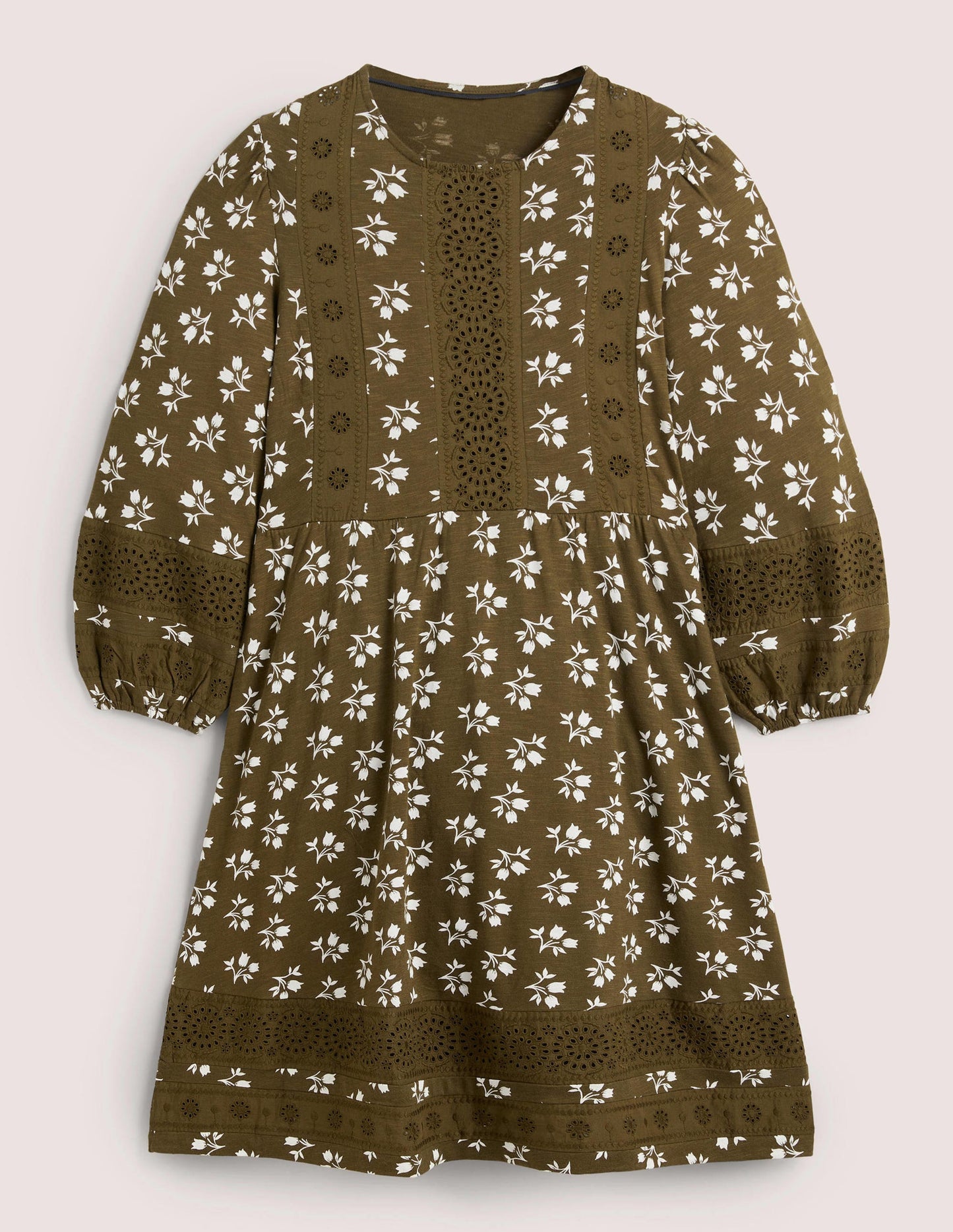 Detail Insert Jersey Dress-Basil, Bouquet Bud