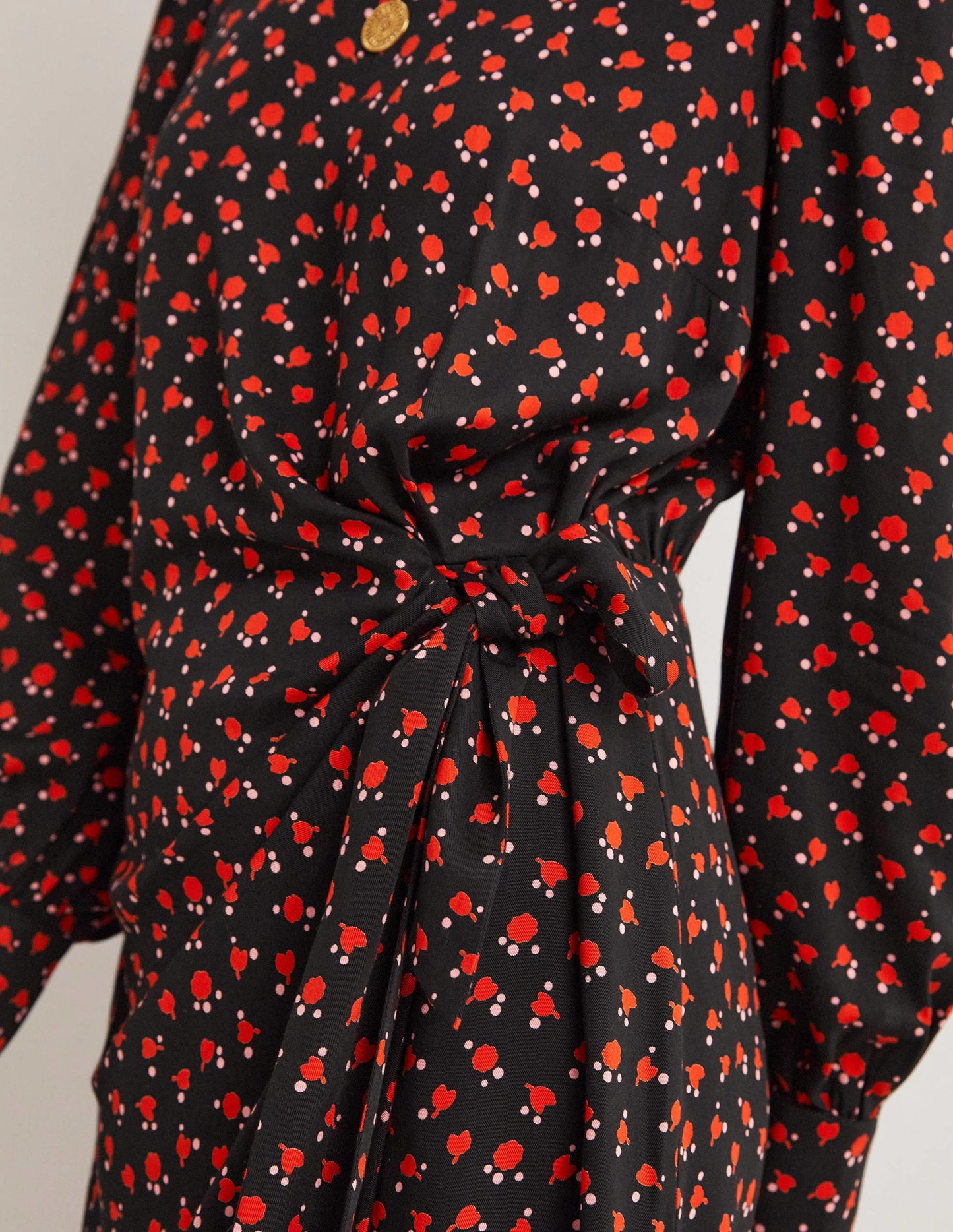 Wrap Skirt Mini Dress-Rocket Red, Tulip Charm